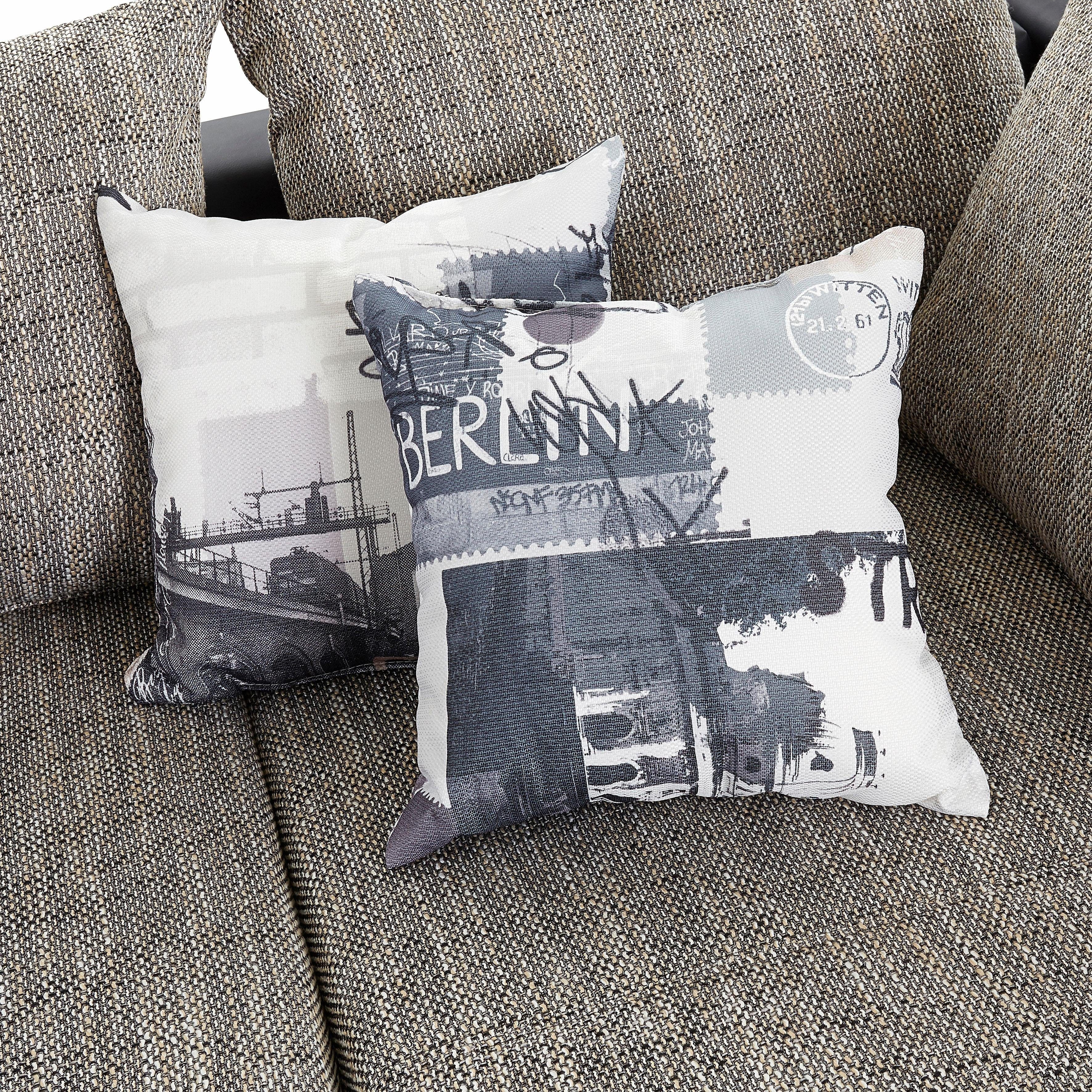 COLLECTION AB Hoekbank John L-vorm met bedfunctie, bedlade en geïntegreerd rek