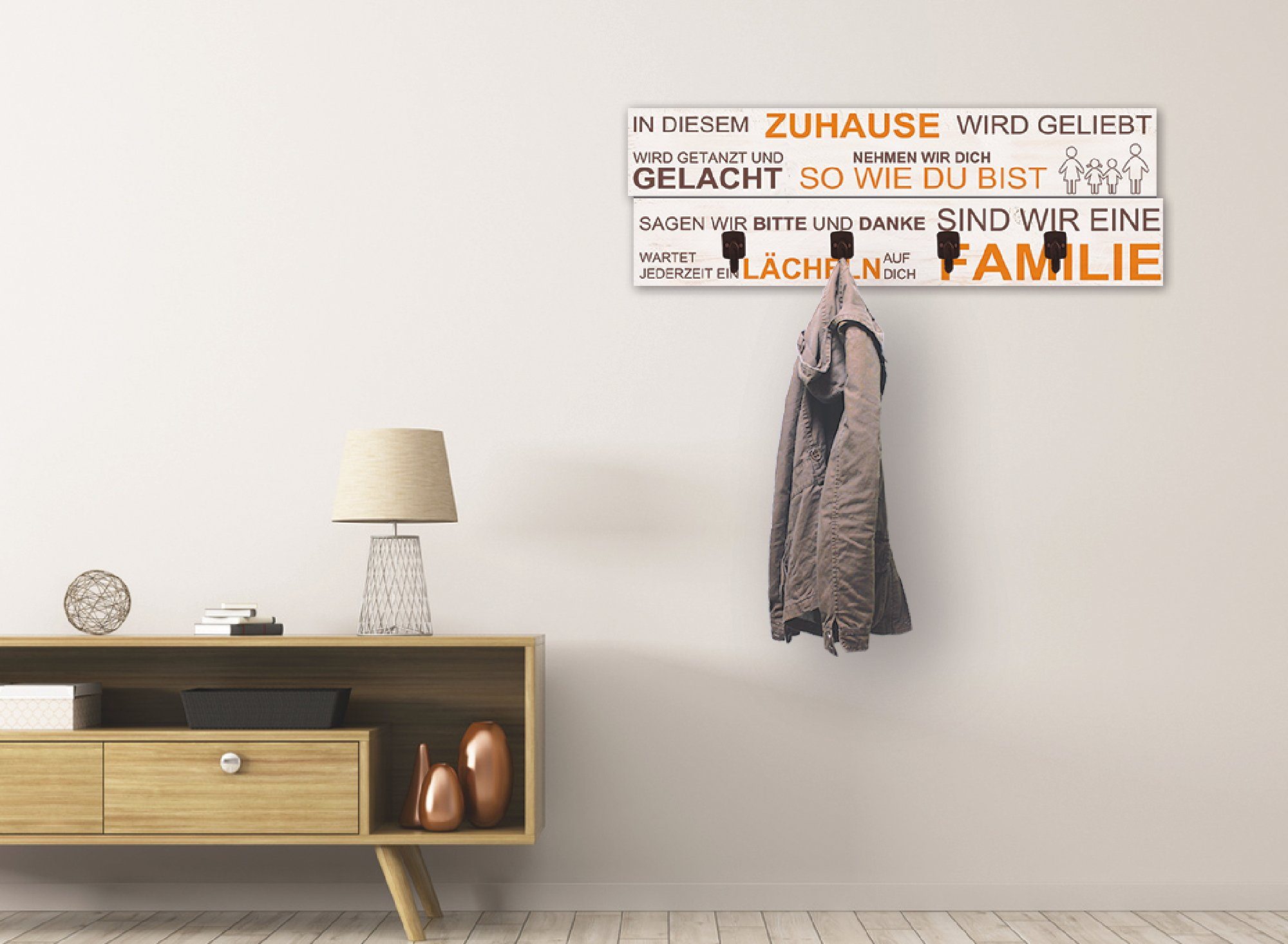 Artland Kapstok In dit huis - beige gedeeltelijk gemonteerd