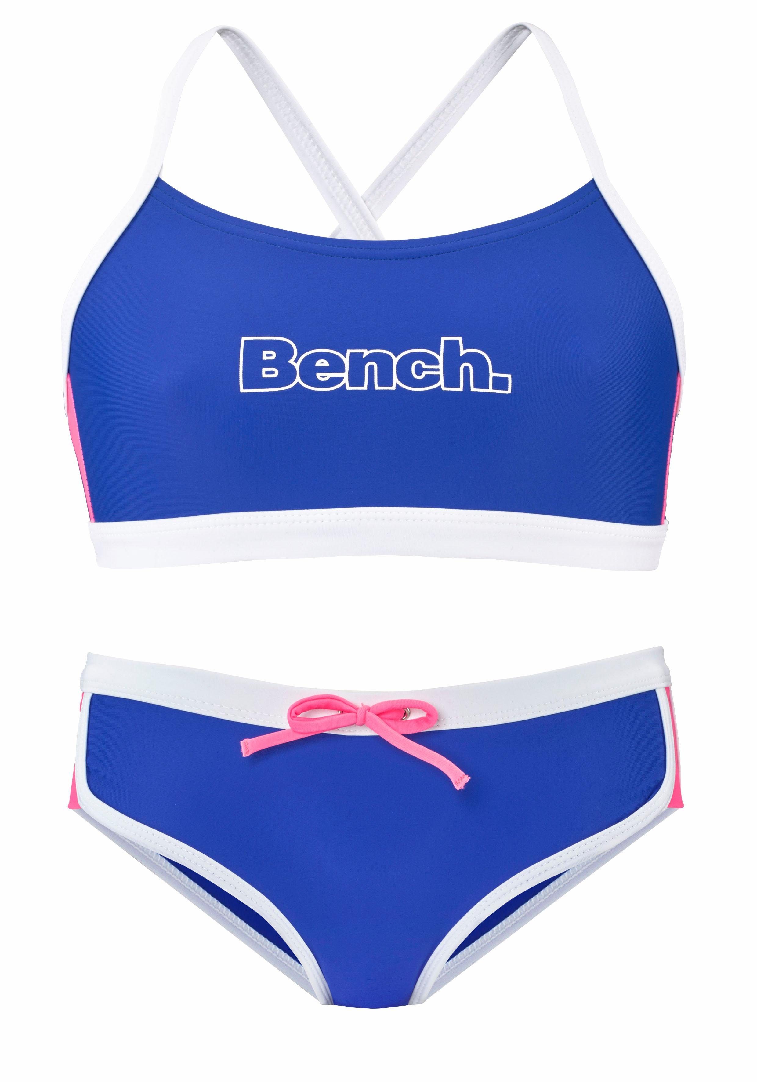Bench. Bustierbikini met contrastdetails meisjes bikini's maat 146/152 blauw