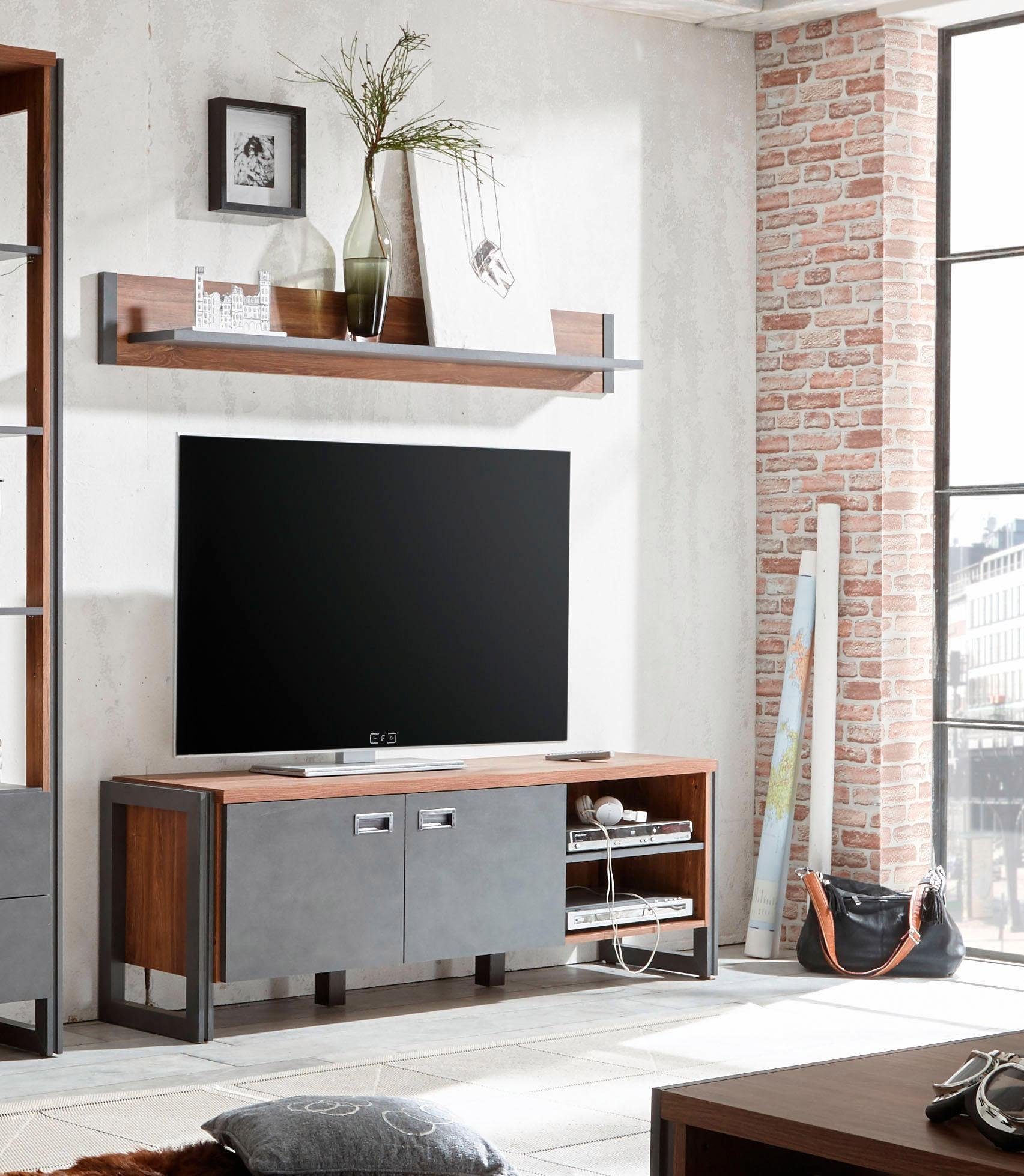 Home affaire Tv-meubel Detroit Breedte ca. 156 cm lowboards maat 40x35x140 cm bruin