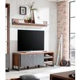 home affaire tv-meubel detroit breedte 156 cm, in trendy industrile look bruin