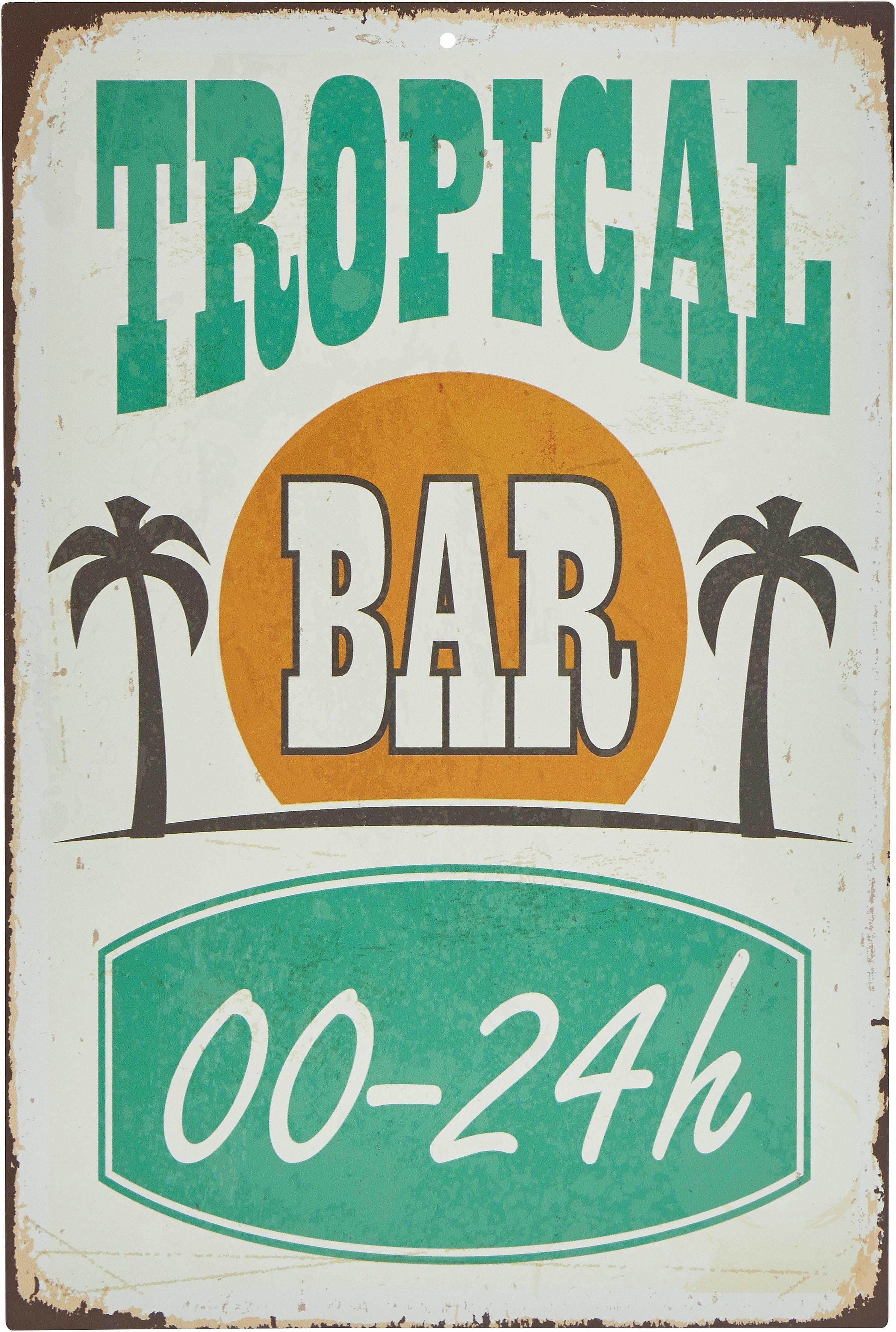 Home affaire Metalen artprint Tropical bar Afmeting (bxh): ca. 30x45 cm