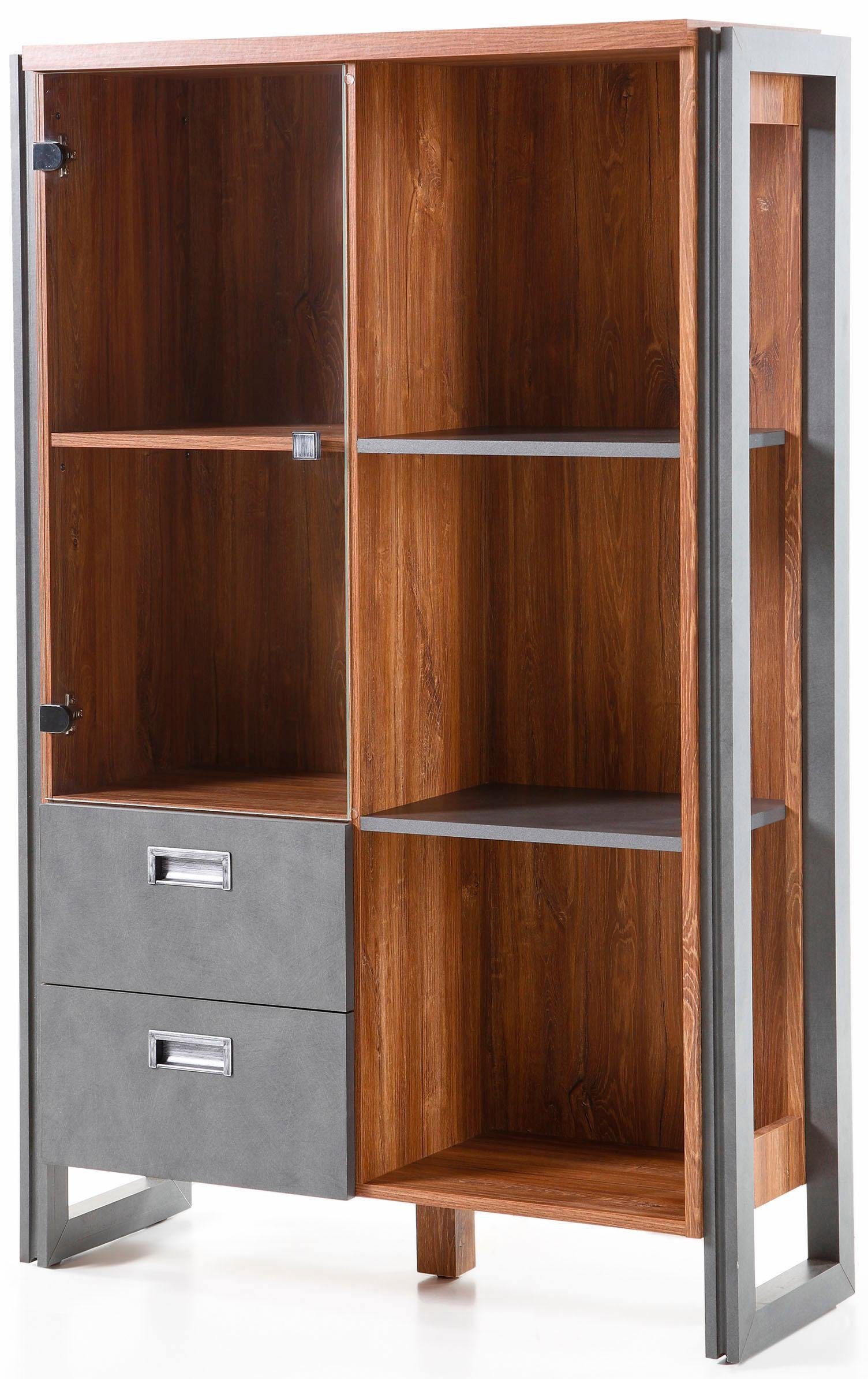 Home affaire Wandmeubel Detroit set 1 in een trendy industriële look (set, 4-delig)