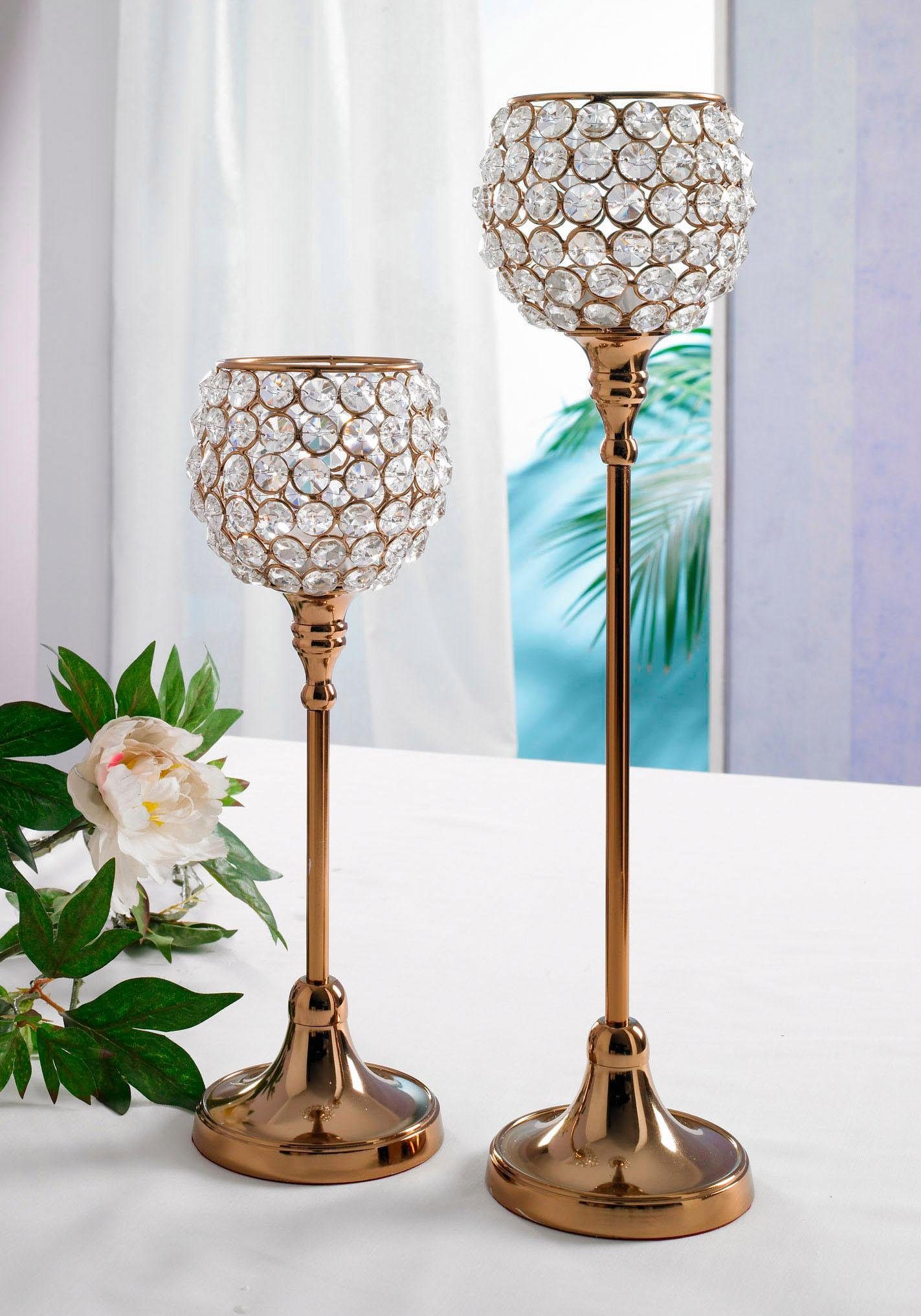 Home affaire Waxinelichthouder Kristal (set, 2 stuks)