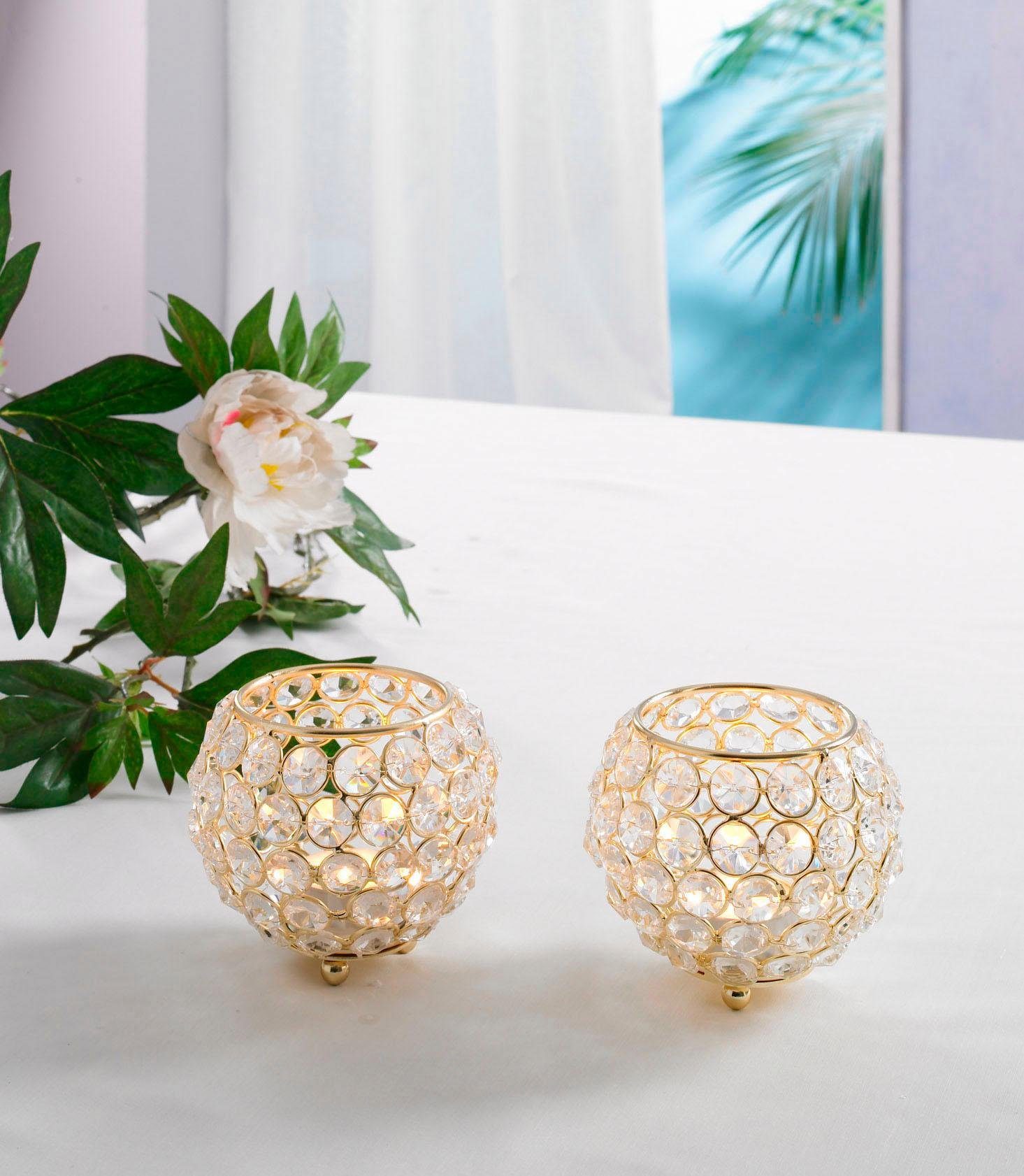 Home affaire Waxinelichthouder Kristal (set, 2 stuks)