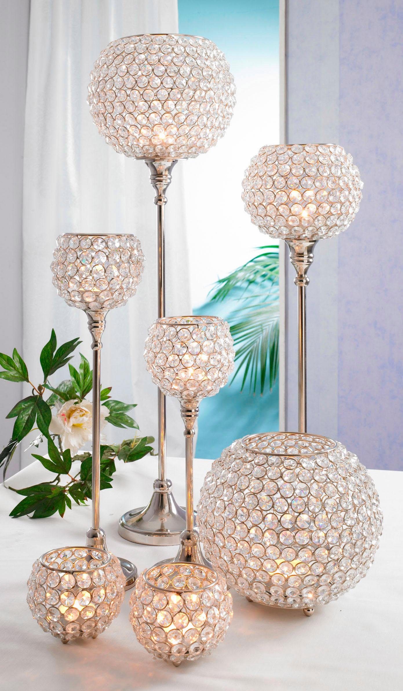 Home affaire Waxinelichthouder Kristal (set, 2 stuks)