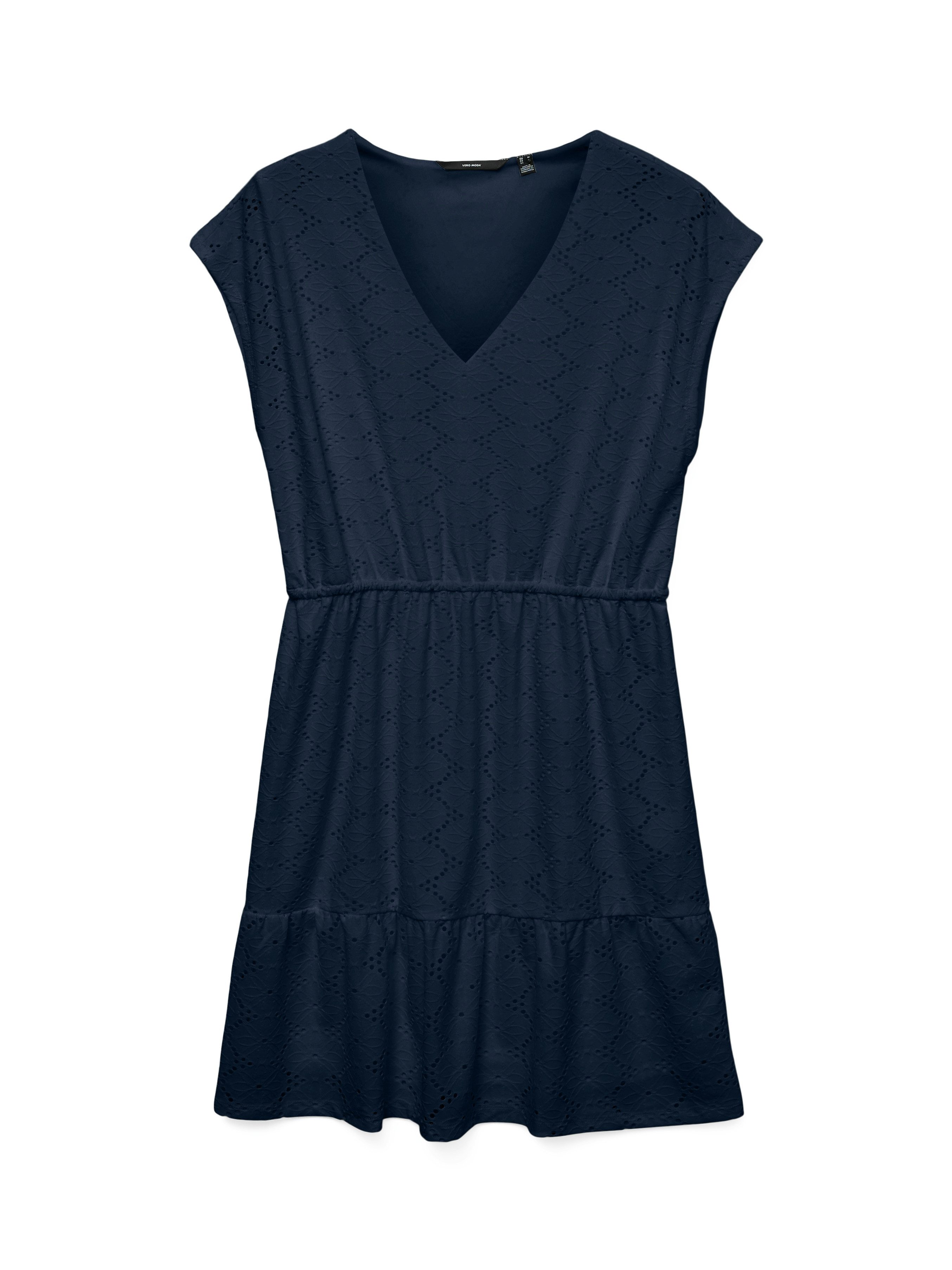 Vero Moda Mini-jurk VMKIM CS V-NECK SHORT DRESS JRS GA dames jurken maat XS (34) blauw