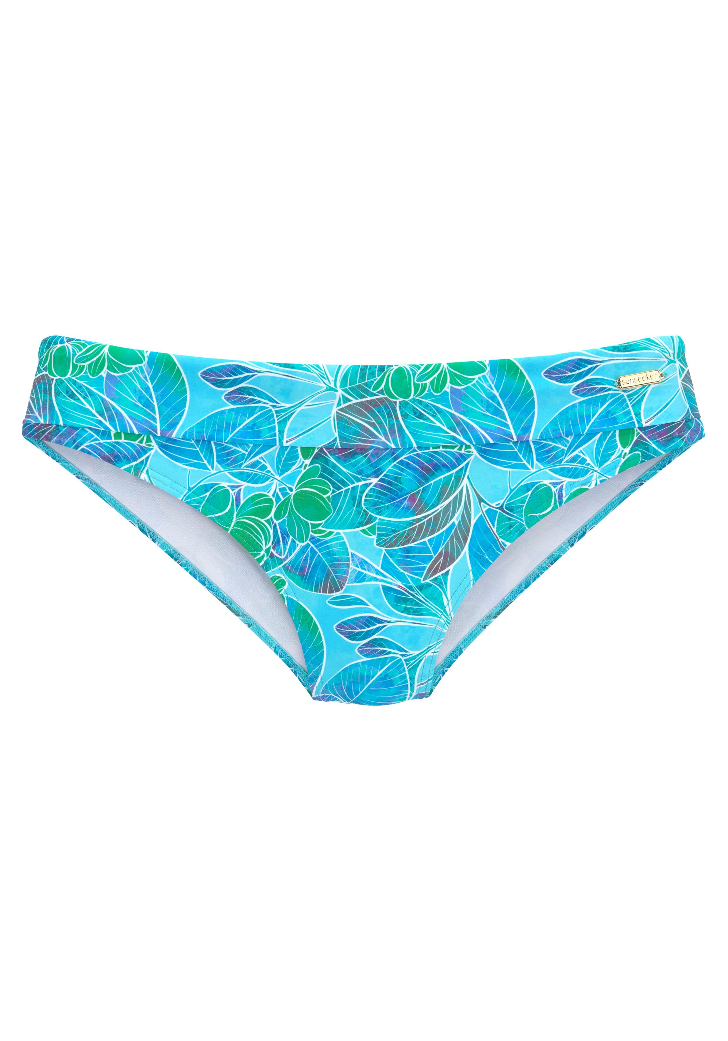 Sunseeker Bikinibroekje Lapa met omslagband en tropische print