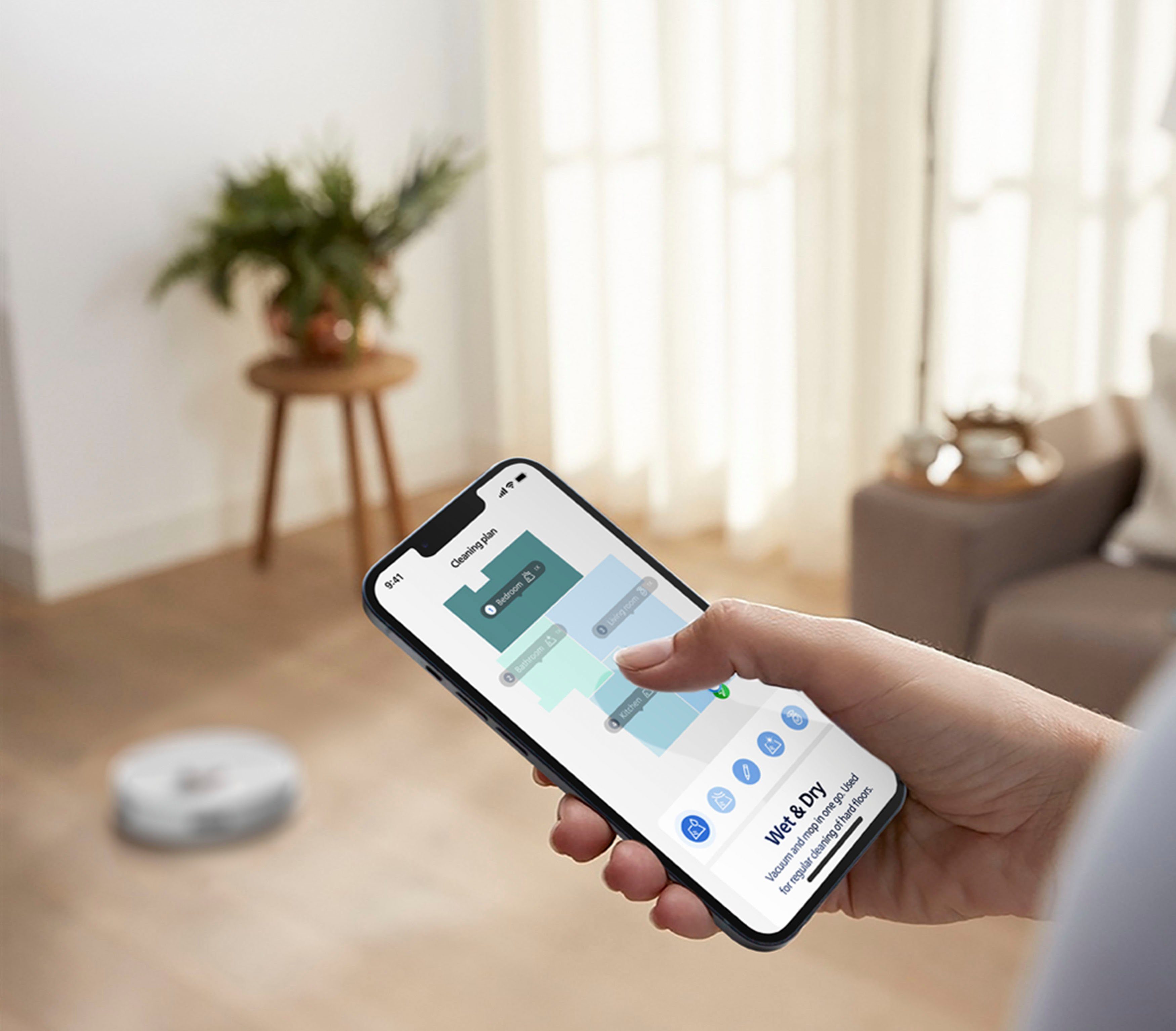 Philips Robotstofzuiger XU3110/02, batterijduur 230 min, tapijt functie 360° lasernavigatie en dweilfunctie, incl. reinigingsstation