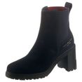 tommy hilfiger chelsea-boots th outdoor high heel boot met logoprint blauw