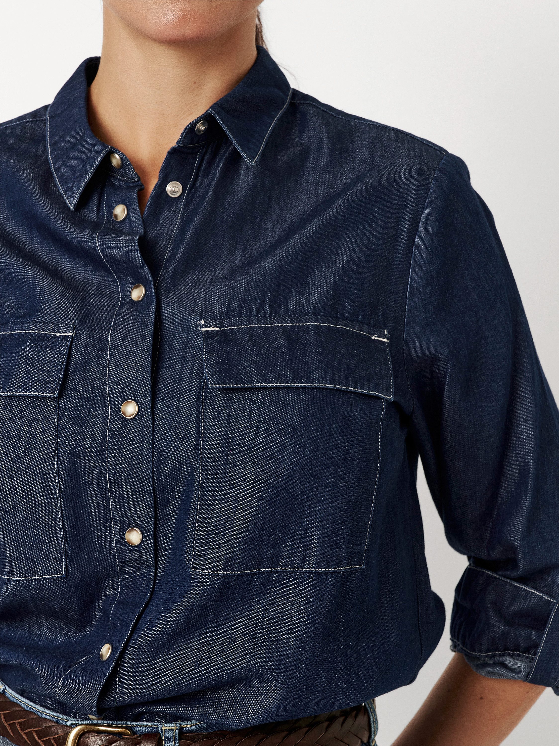TONI Jeans blouse CLYDE met omslag