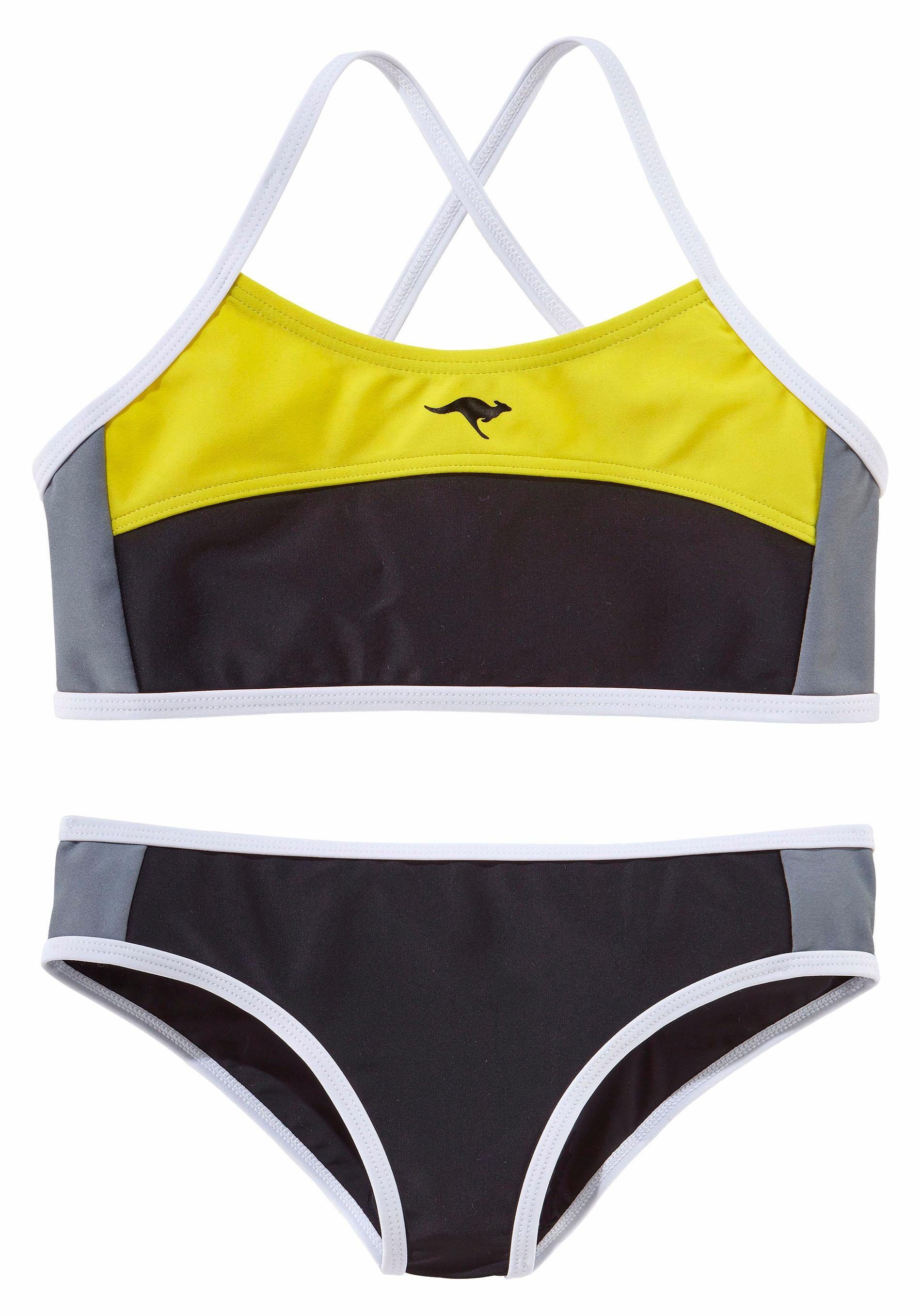 KangaROOS Bustierbikini in een sportieve look meisjes bikini's maat 158/164 zwart