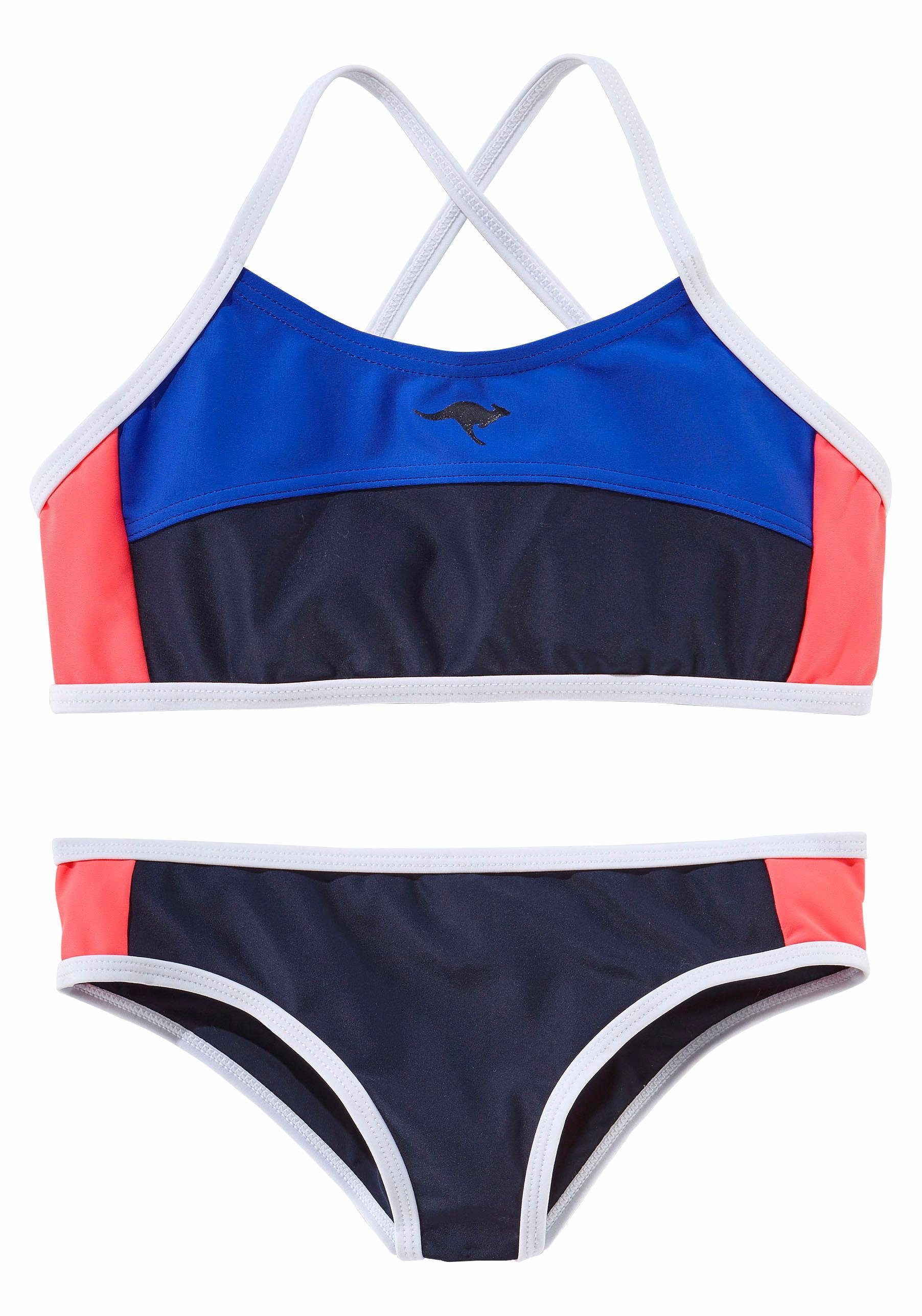 KangaROOS Bustierbikini in een sportieve look meisjes bikini's maat 170/176 blauw