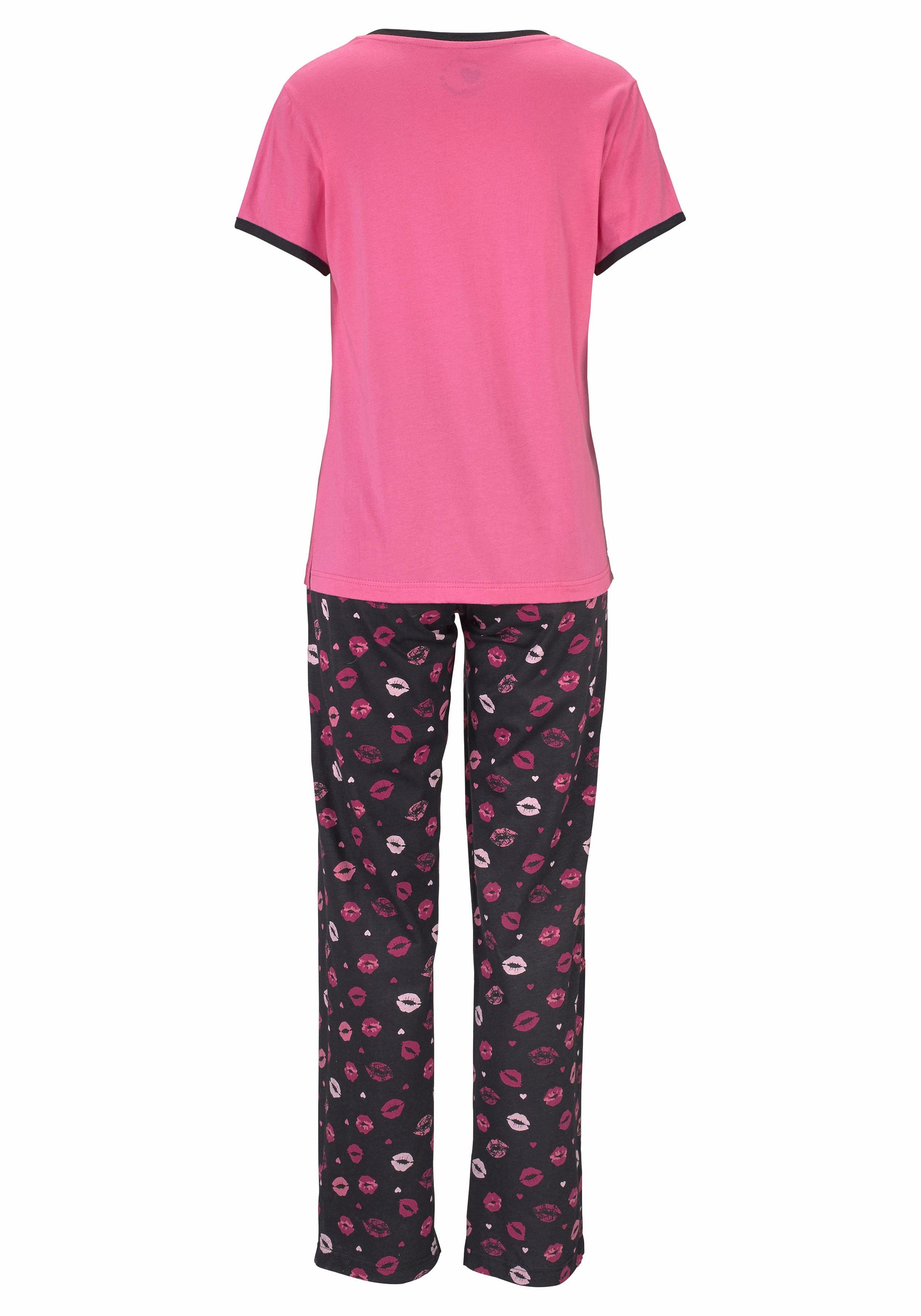 Vivance Dreams Pyjama met kusmond-print (set, 3-delig, 3-delig)