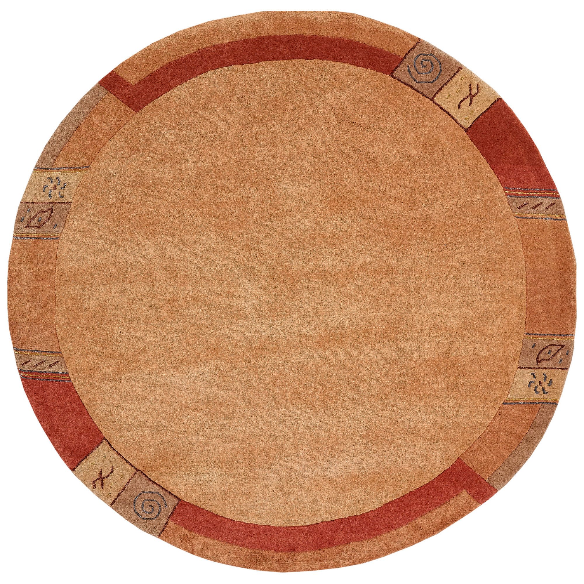 LUXOR living Wollen kleed India zuivere wol, met de hand geknoopt, met randdessin wollen vloerkleden maat 10 oranje