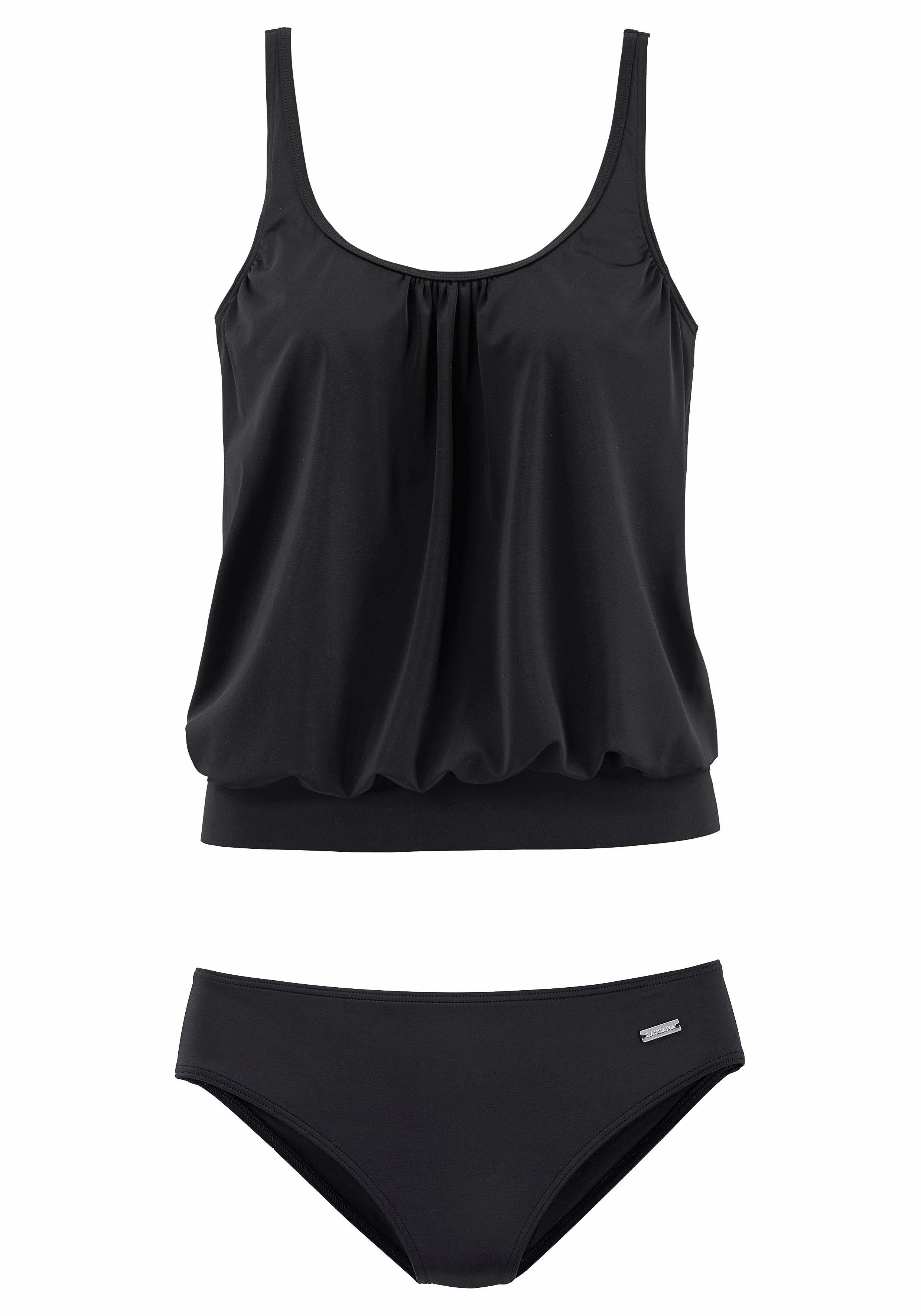 Lascana Oversized tankini Corrigerende versterking bij de cup, onderbustelastiek rondom, verstelbare bandjes