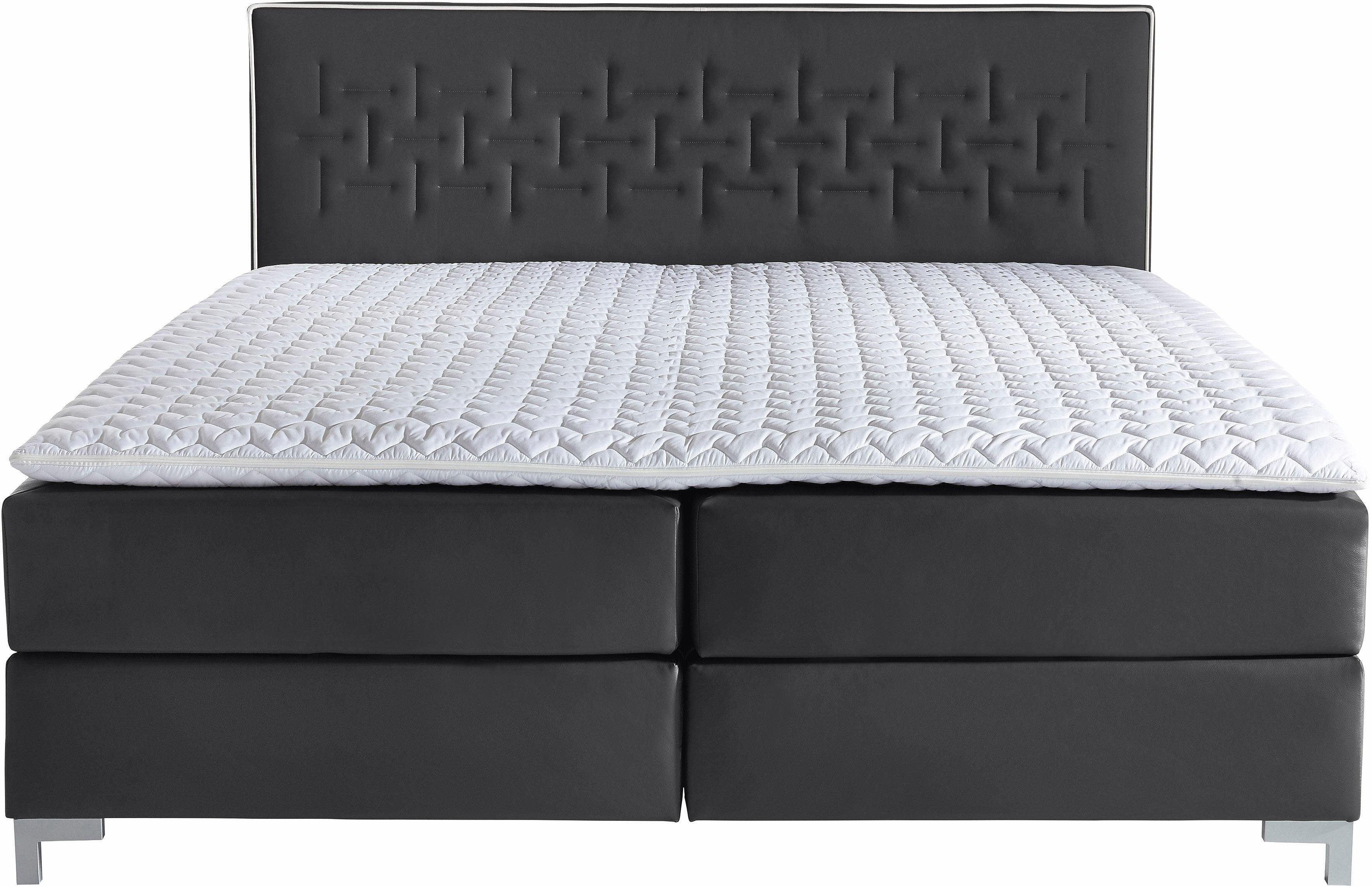 INOSIGN Boxspring Coos met bijzondere stiksels in het hoofdbord, 3 matrassoorten, 2 hardheden