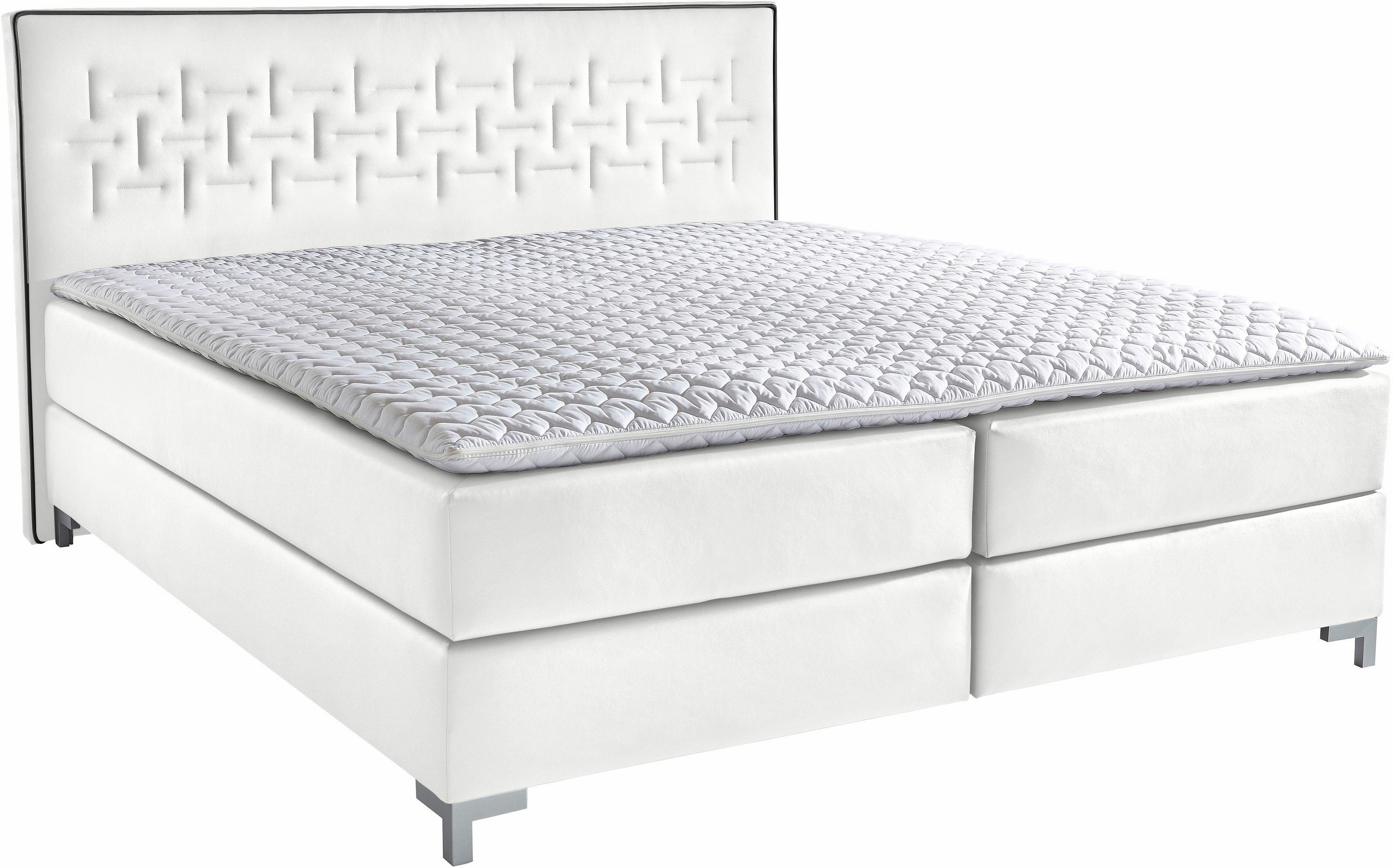 INOSIGN Boxspring Coos met bijzondere stiksels in het hoofdbord, 3 matrassoorten, 2 hardheden