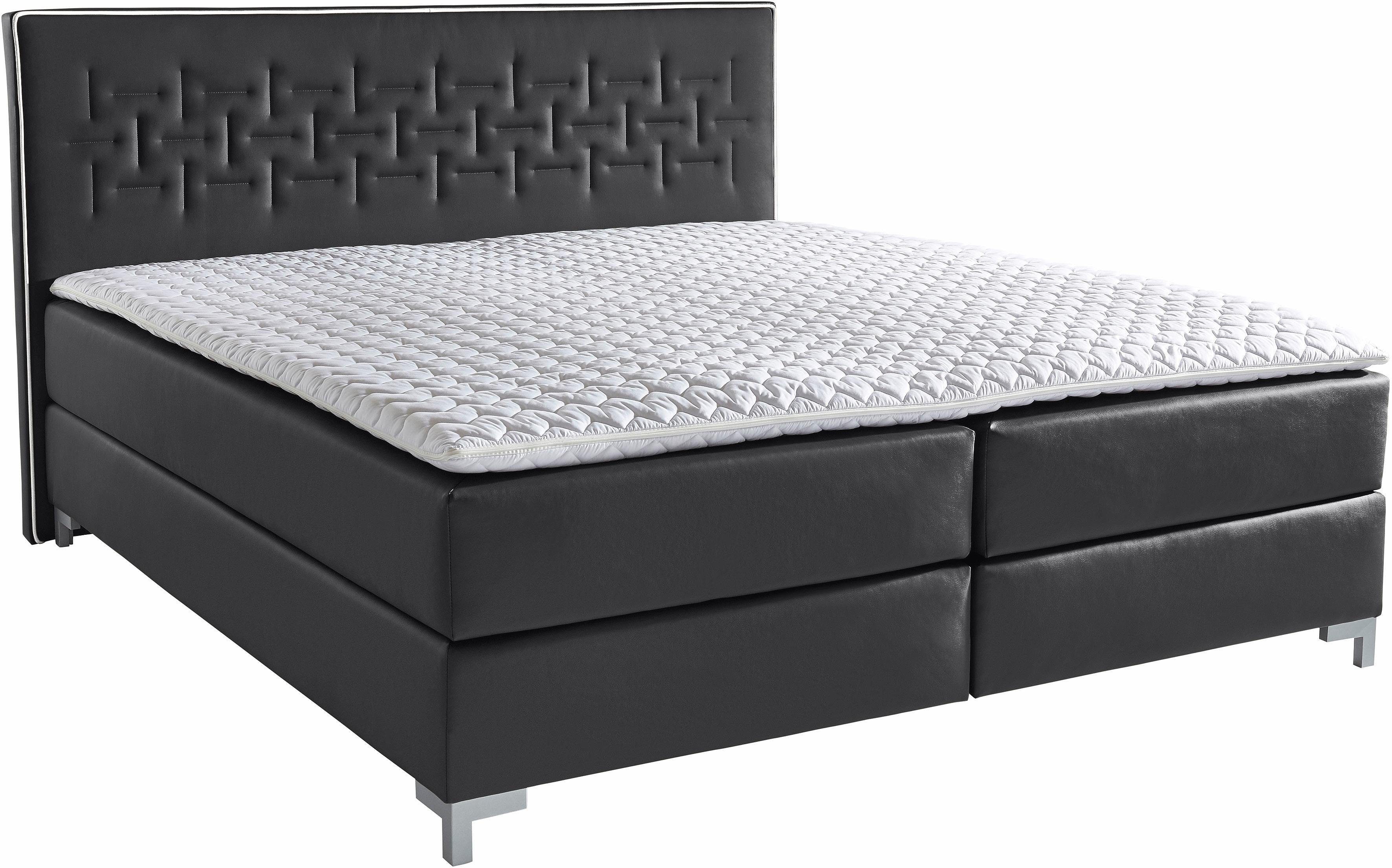 INOSIGN Boxspring Coos met bijzondere stiksels in het hoofdbord, 3 matrassoorten, 2 hardheden