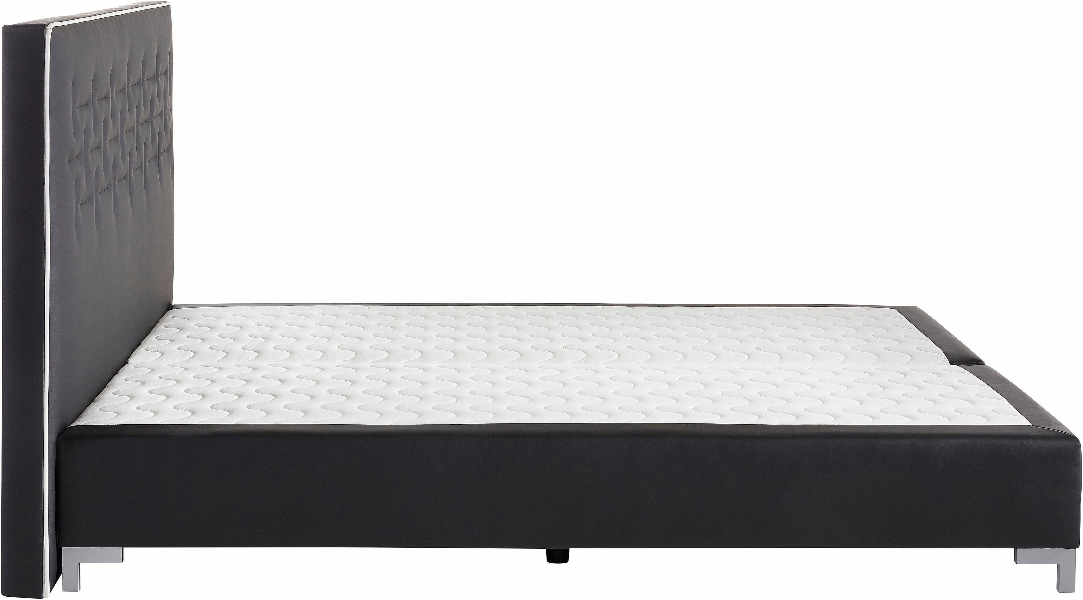 INOSIGN Boxspring Coos met bijzondere stiksels in het hoofdbord, 3 matrassoorten, 2 hardheden