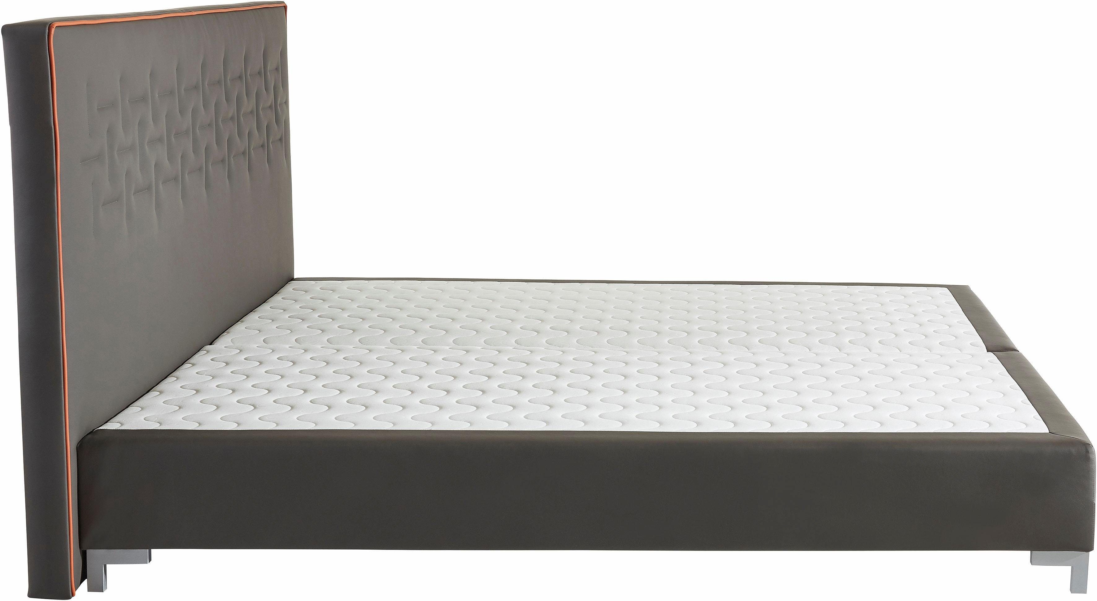 INOSIGN Boxspring Coos met bijzondere stiksels in het hoofdbord, 3 matrassoorten, 2 hardheden