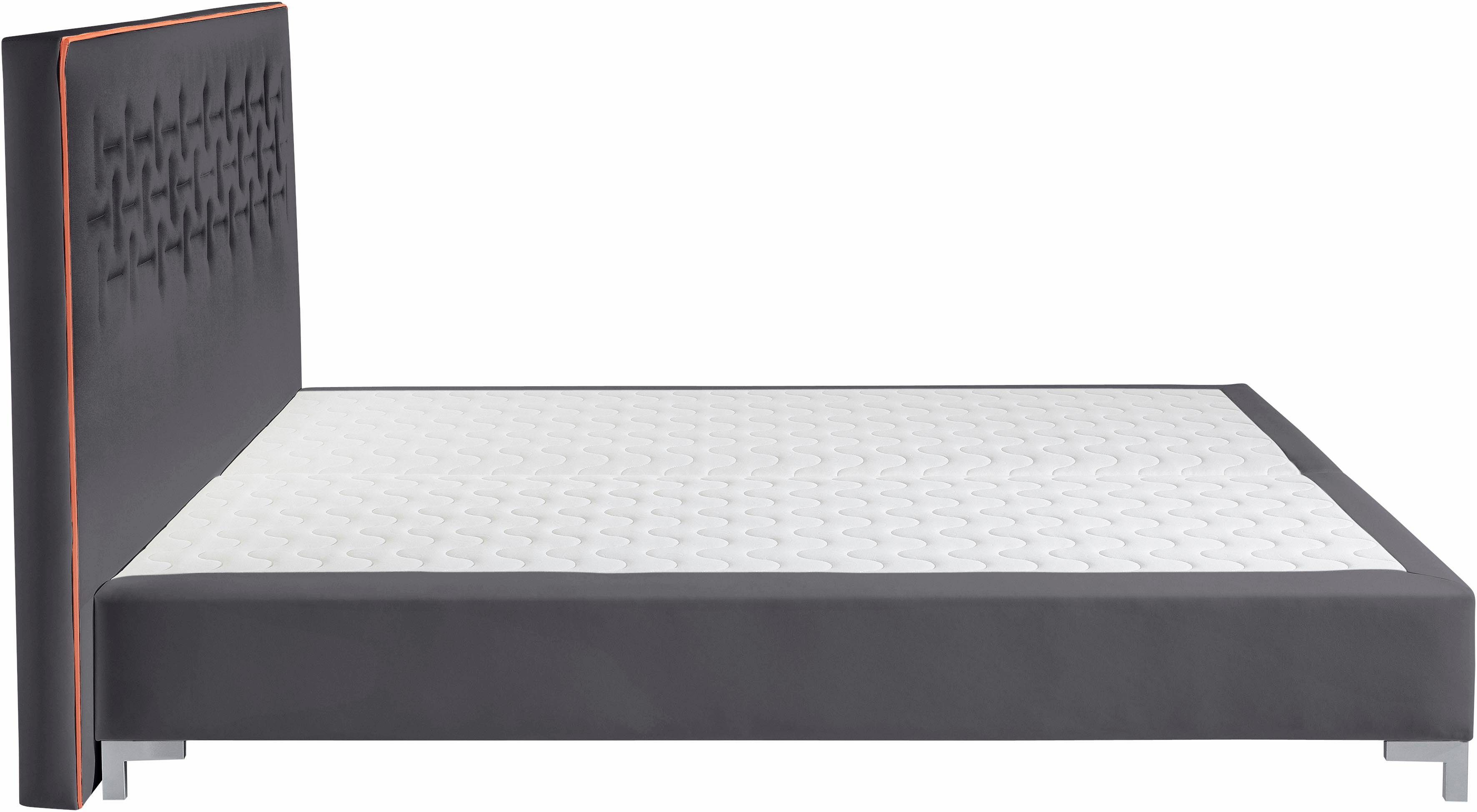 INOSIGN Boxspring Coos met bijzondere stiksels in het hoofdbord, 3 matrassoorten, 2 hardheden