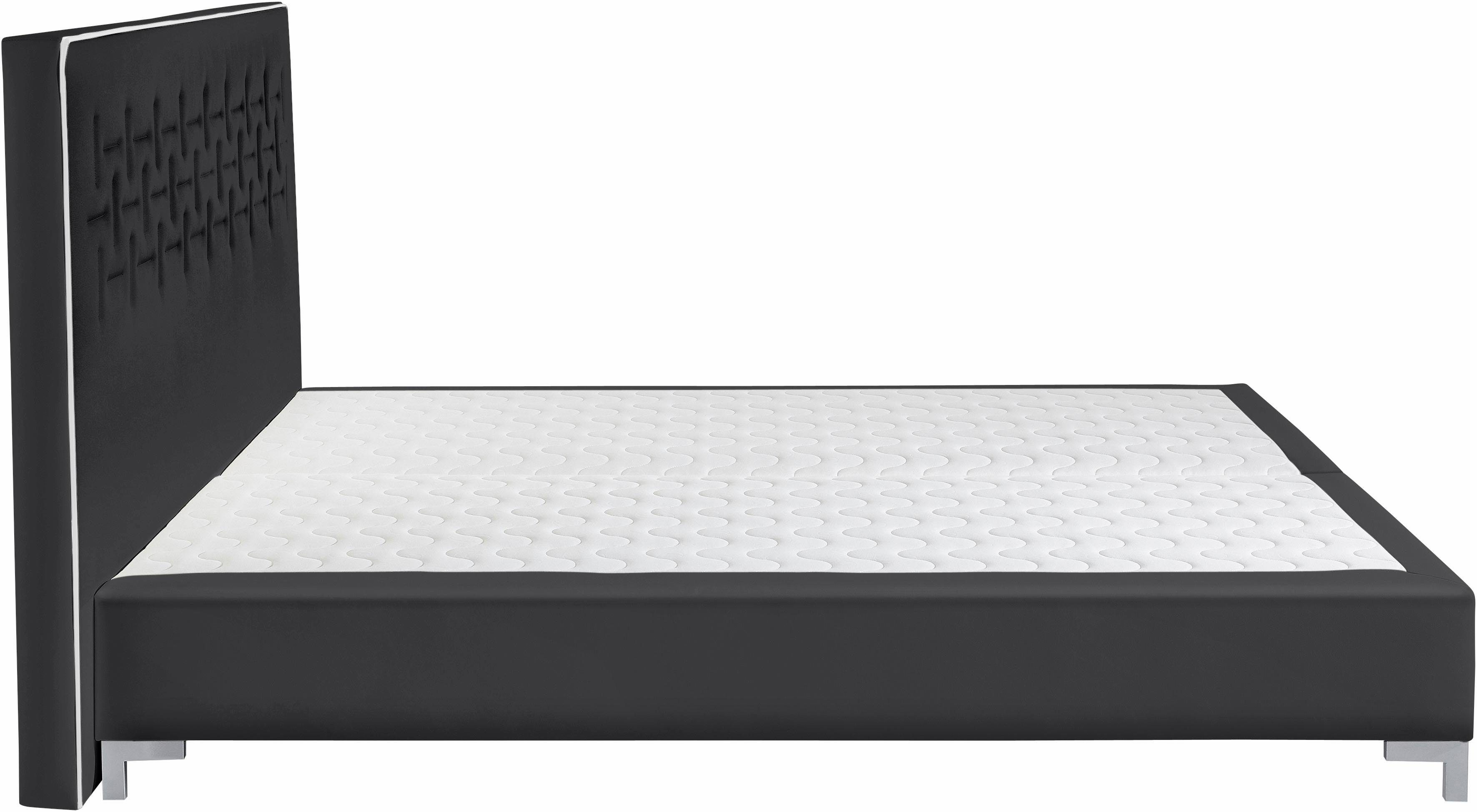 INOSIGN Boxspring Coos met bijzondere stiksels in het hoofdbord, 3 matrassoorten, 2 hardheden