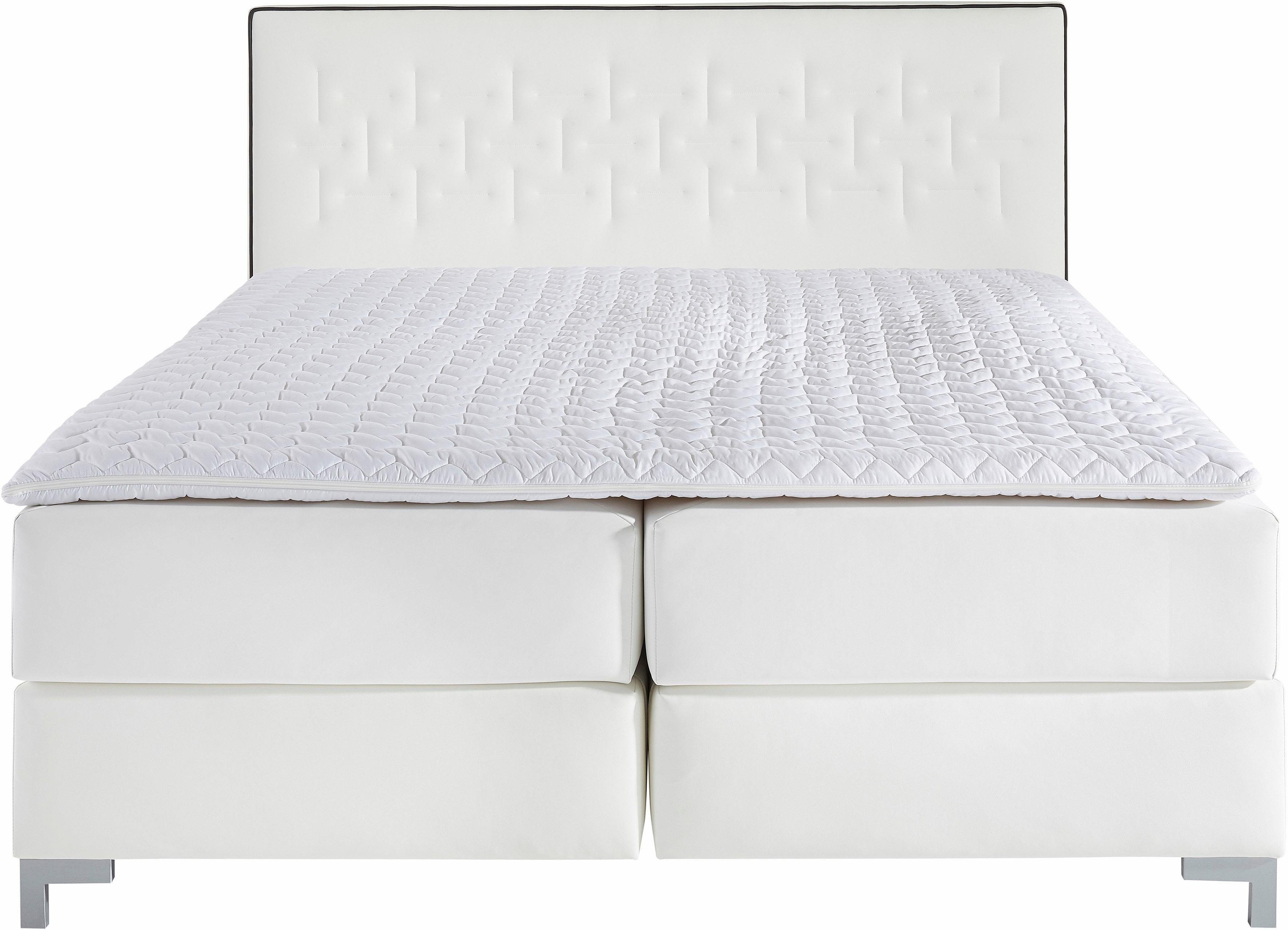 INOSIGN Boxspring Coos met bijzondere stiksels in het hoofdbord, 3 matrassoorten, 2 hardheden