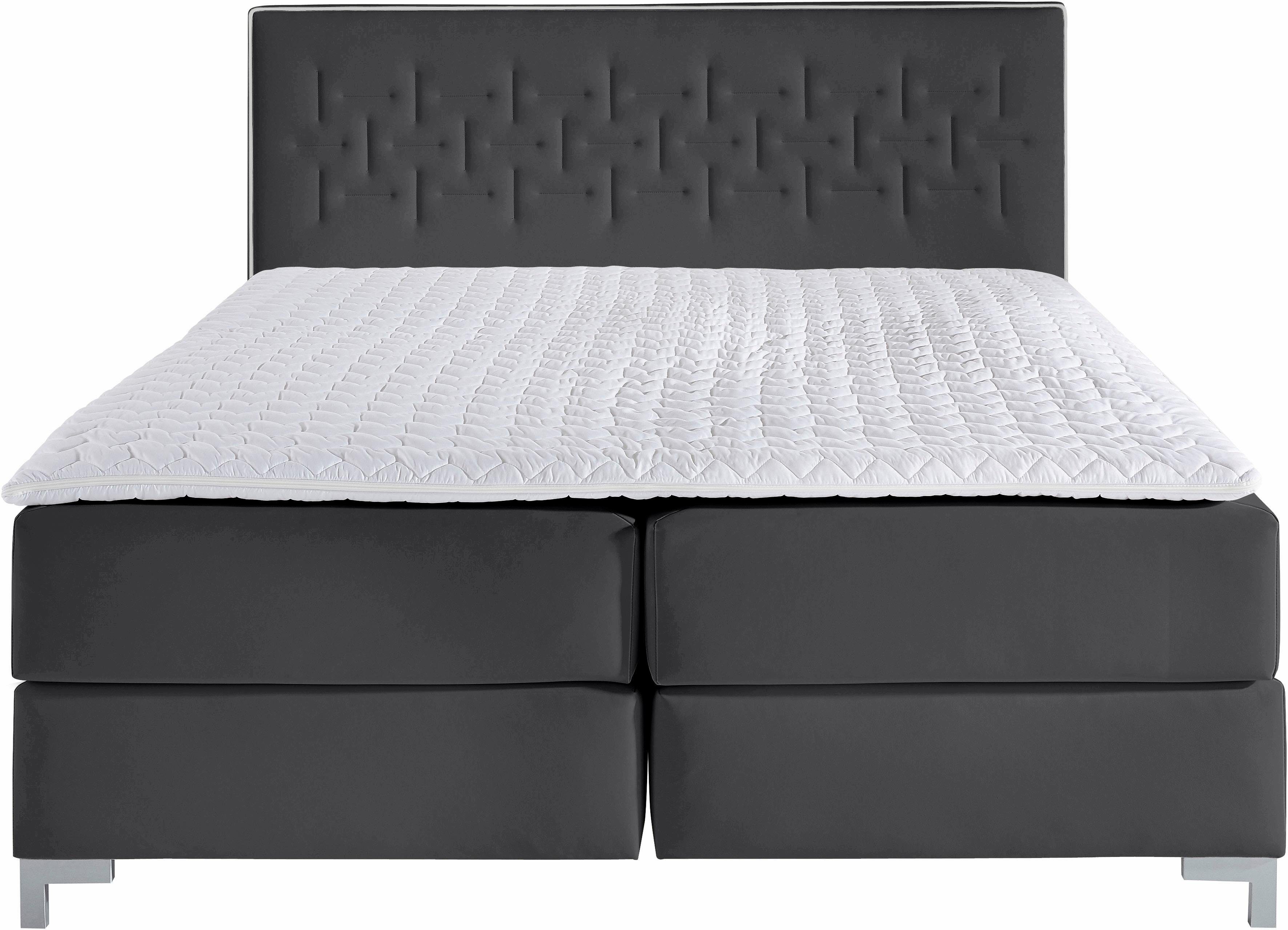 INOSIGN Boxspring Coos met bijzondere stiksels in het hoofdbord, 3 matrassoorten, 2 hardheden