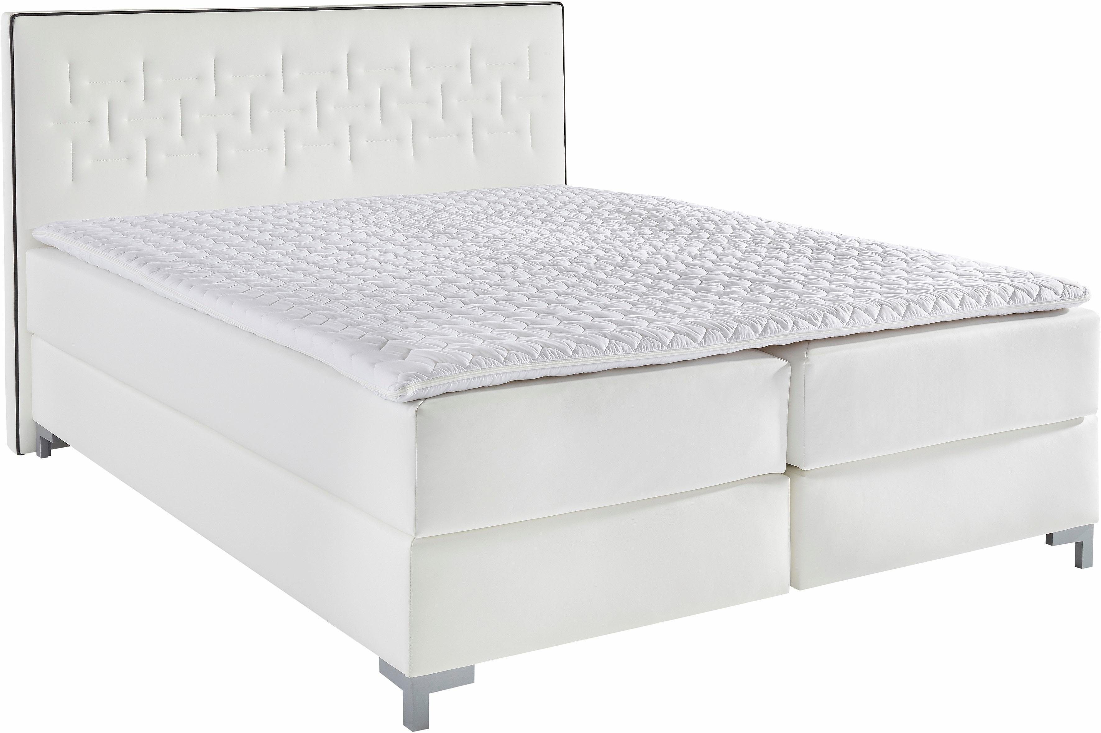INOSIGN Boxspring Coos met bijzondere stiksels in het hoofdbord, 3 matrassoorten, 2 hardheden