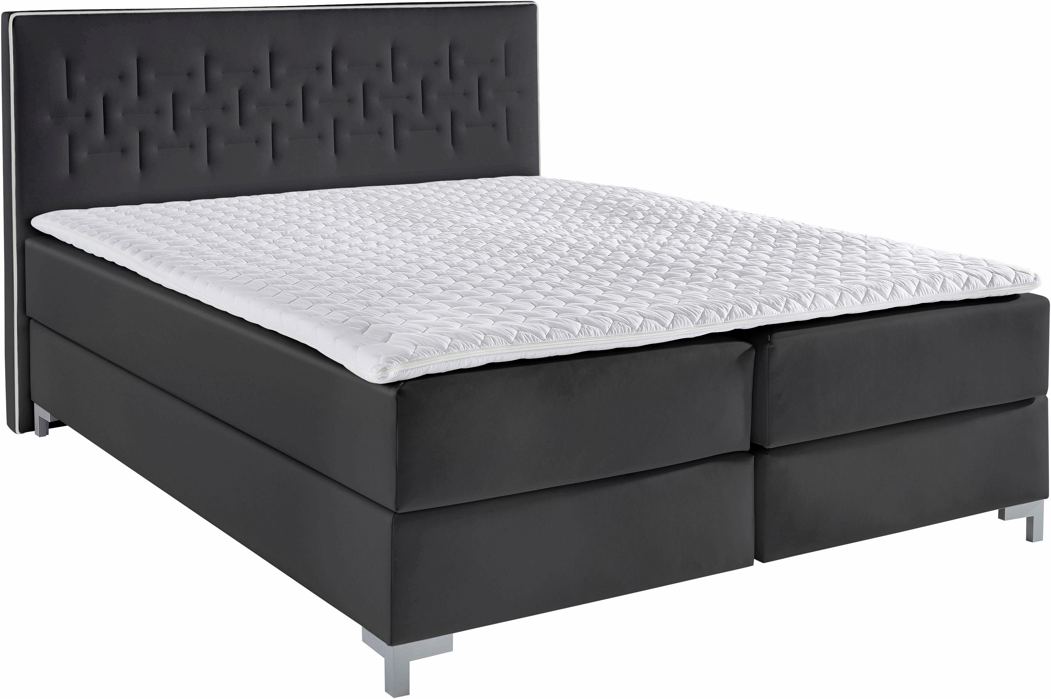 INOSIGN Boxspring Coos met bijzondere stiksels in het hoofdbord, 3 matrassoorten, 2 hardheden