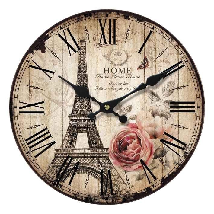 Home affaire Wandklok Eiffeltoren romeinse cijfers, 34 cm (1-delig)