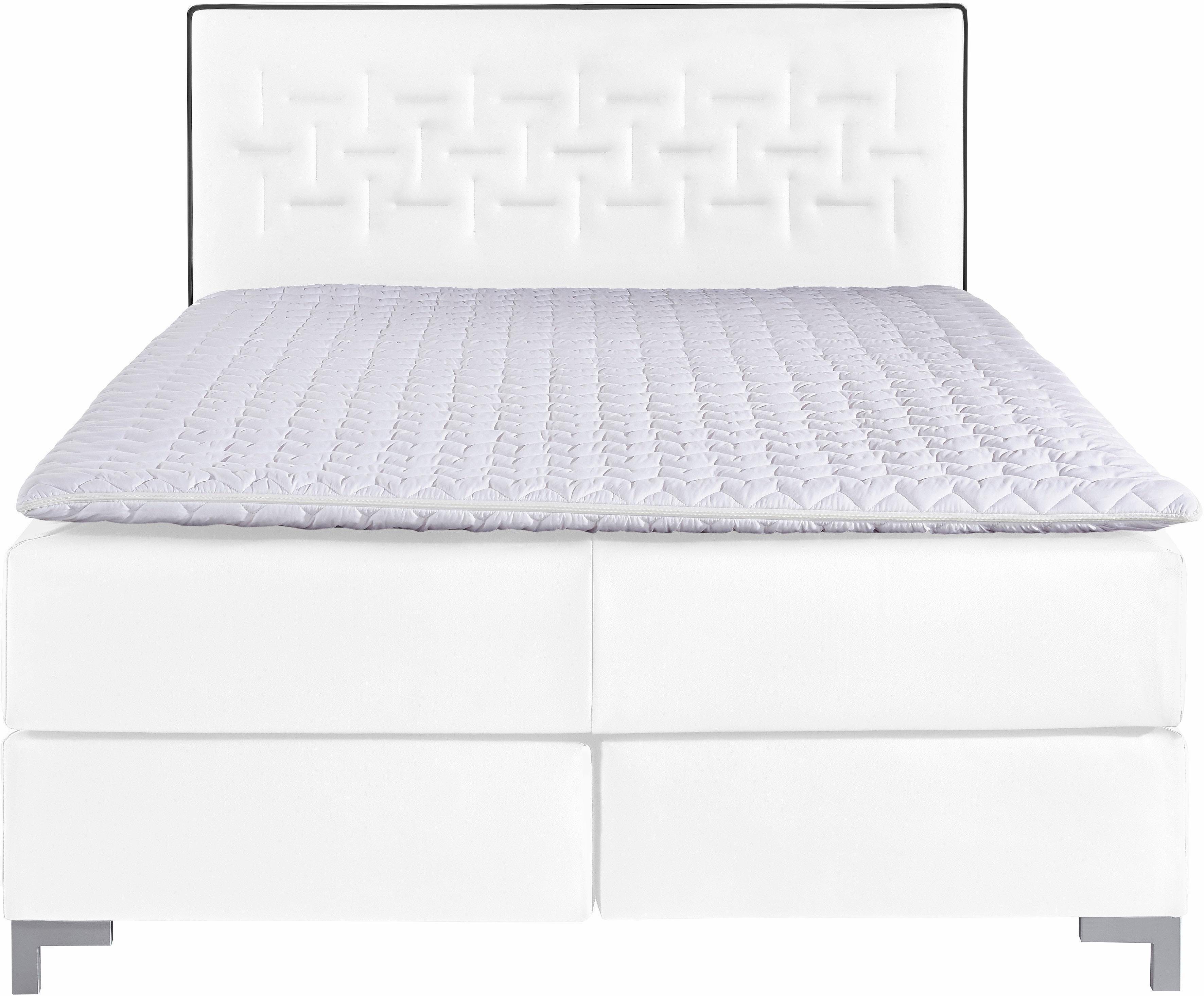 INOSIGN Boxspring Coos met bijzondere stiksels in het hoofdbord, 3 matrassoorten, 2 hardheden