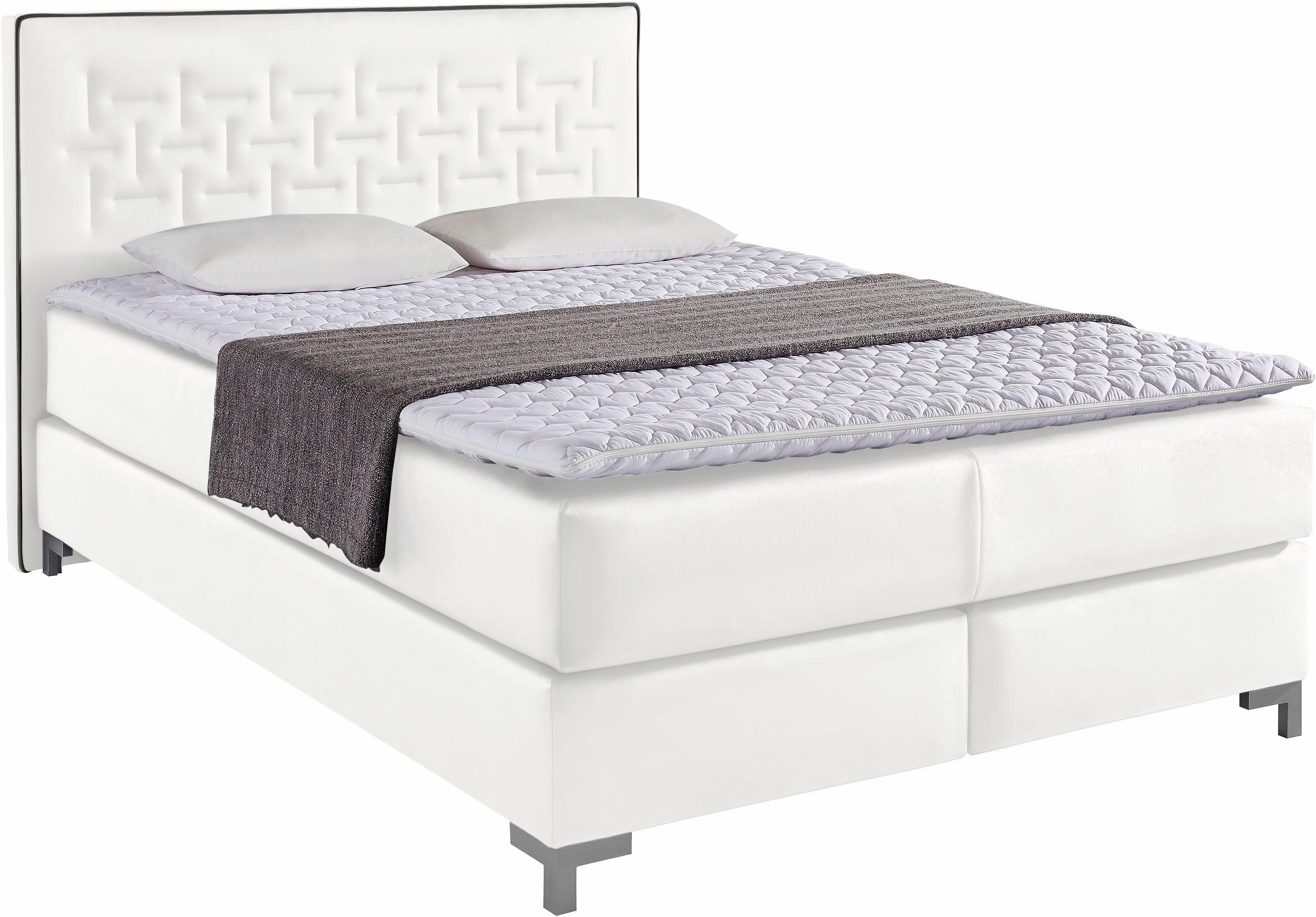 INOSIGN Boxspring Coos met bijzondere stiksels in het hoofdbord, 3 matrassoorten, 2 hardheden