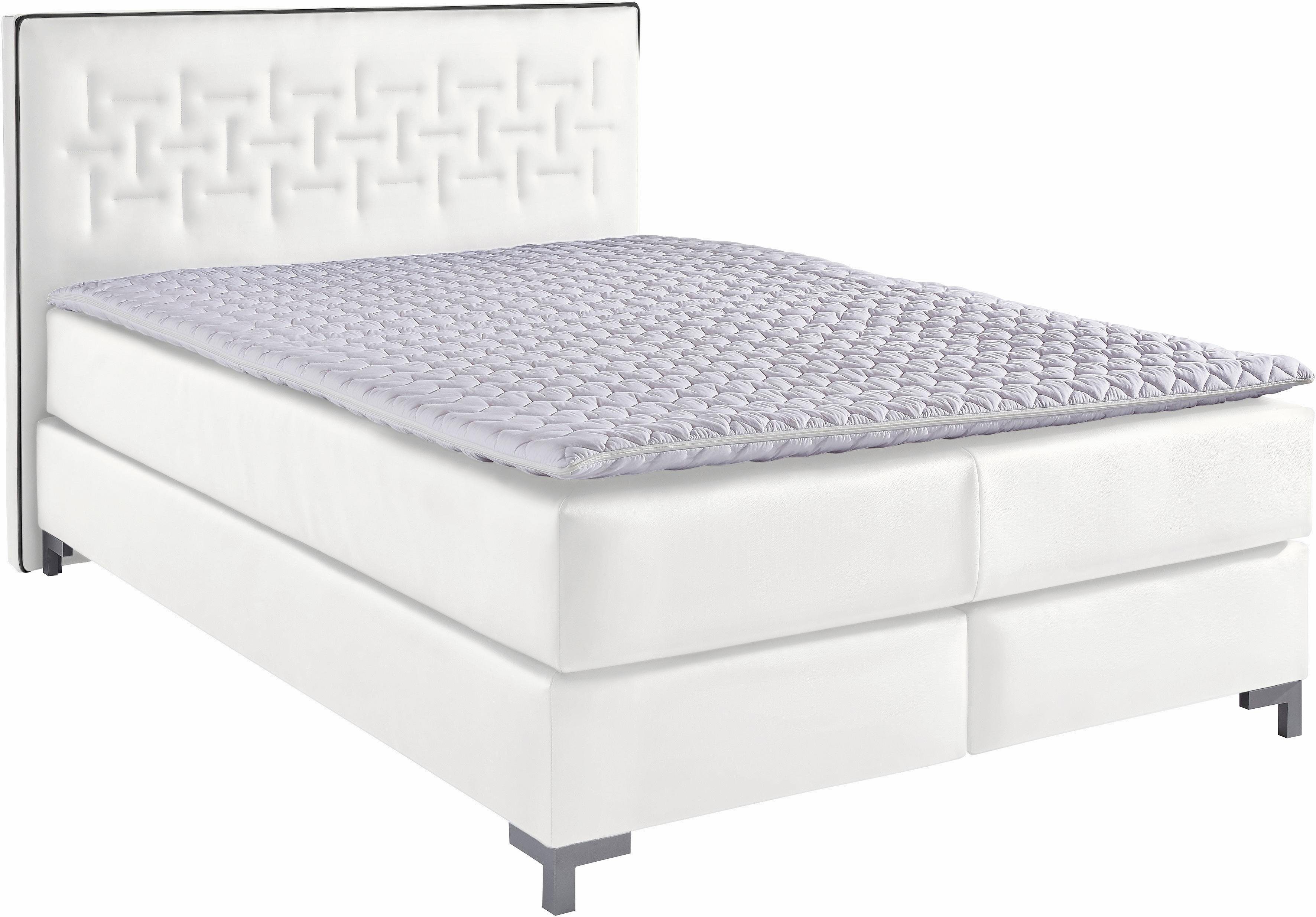 INOSIGN Boxspring Coos met bijzondere stiksels in het hoofdbord, 3 matrassoorten, 2 hardheden