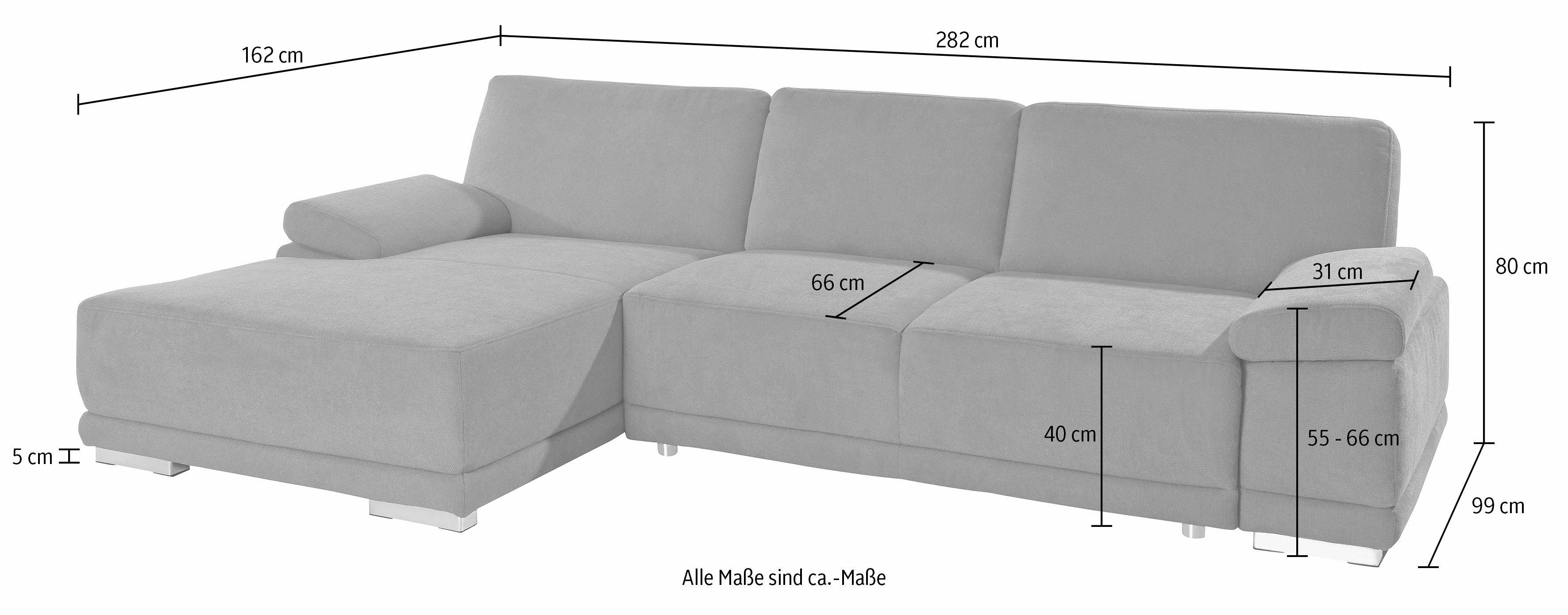 sit&more Hoekbank Coria L-vorm met xl-récamier, naar keuze met slaapfunctie