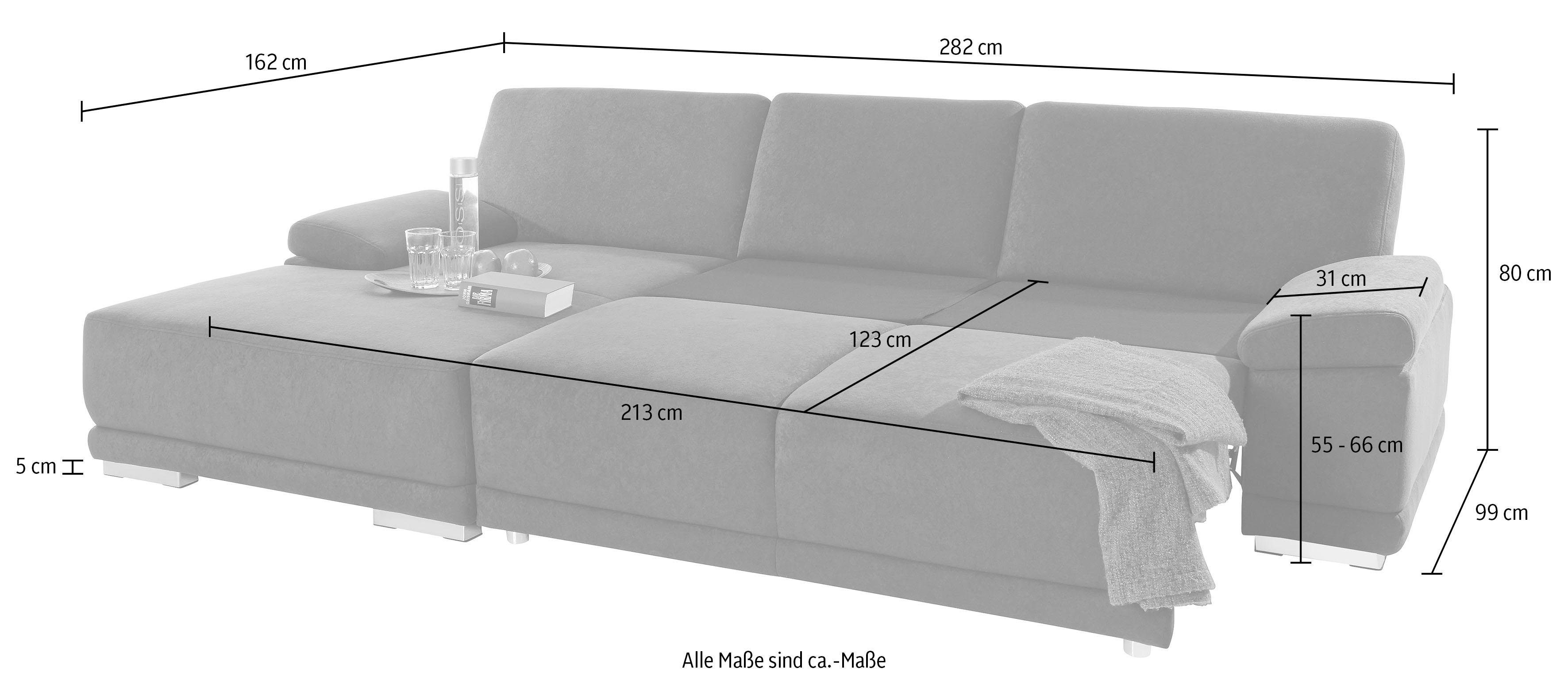 sit&more Hoekbank Coria L-vorm met xl-récamier, naar keuze met slaapfunctie