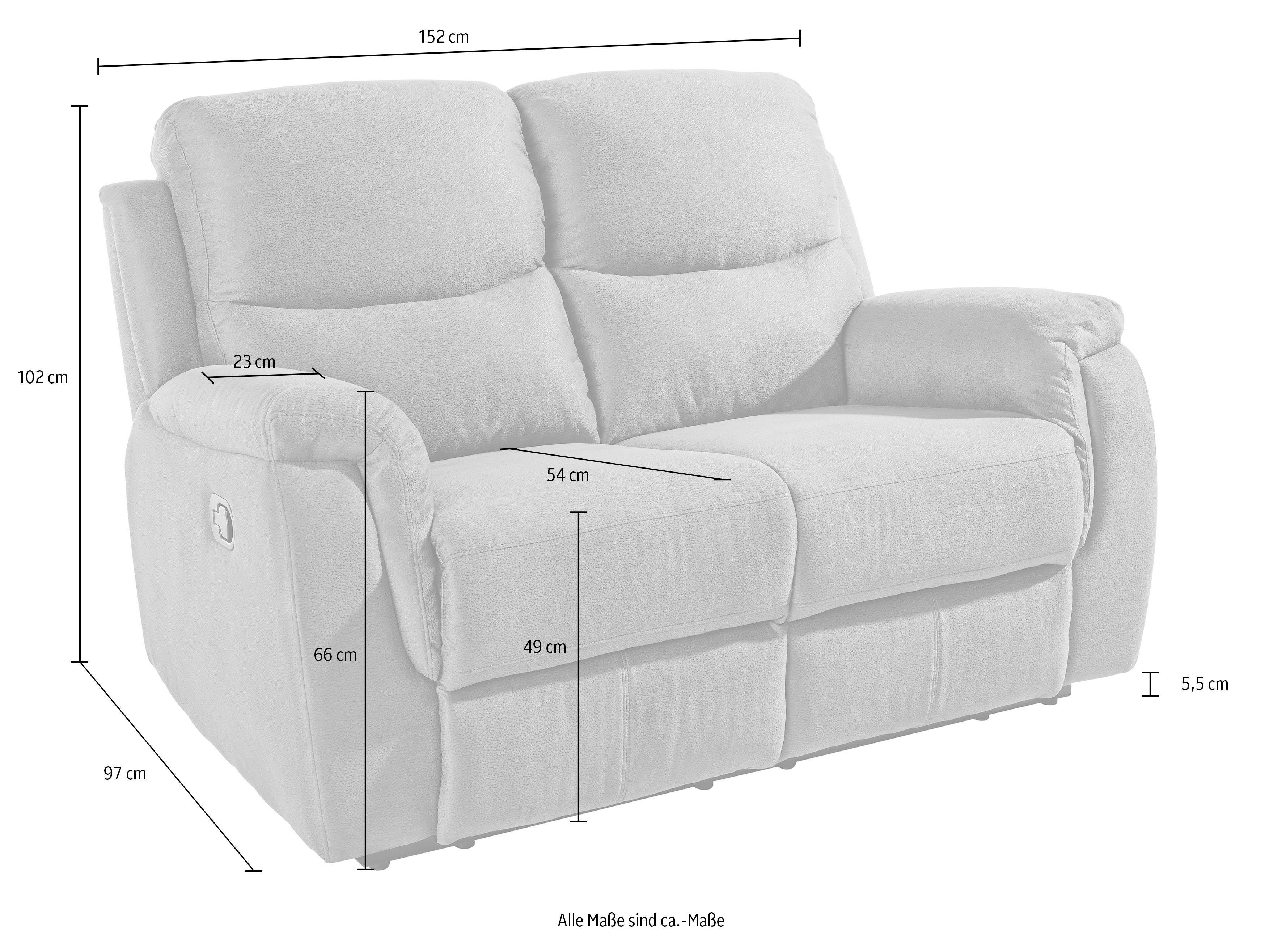 ATLANTIC home collection 2-zitsbank Diana met relaxfunctie en binnenvering, hoge belastbaarheid