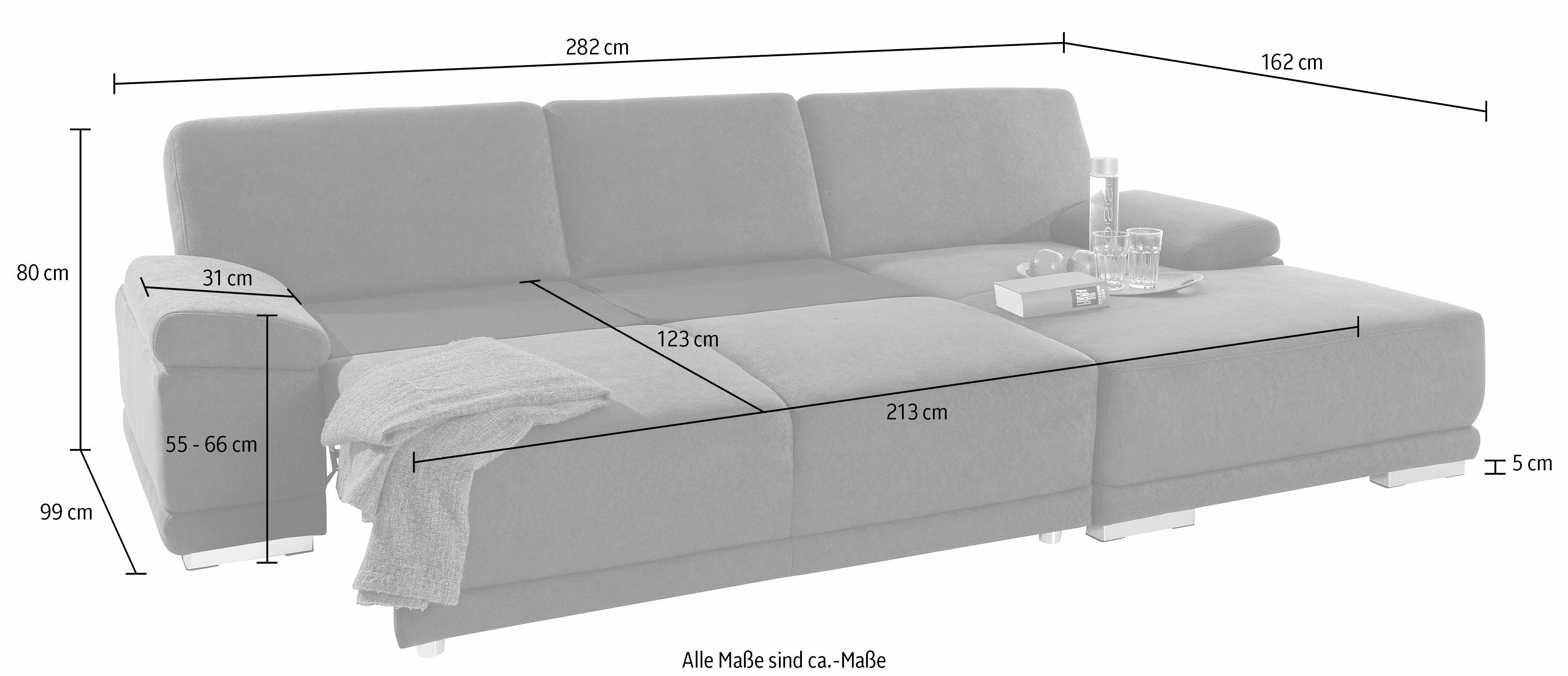 sit&more Hoekbank Coria L-vorm met xl-récamier, naar keuze met slaapfunctie
