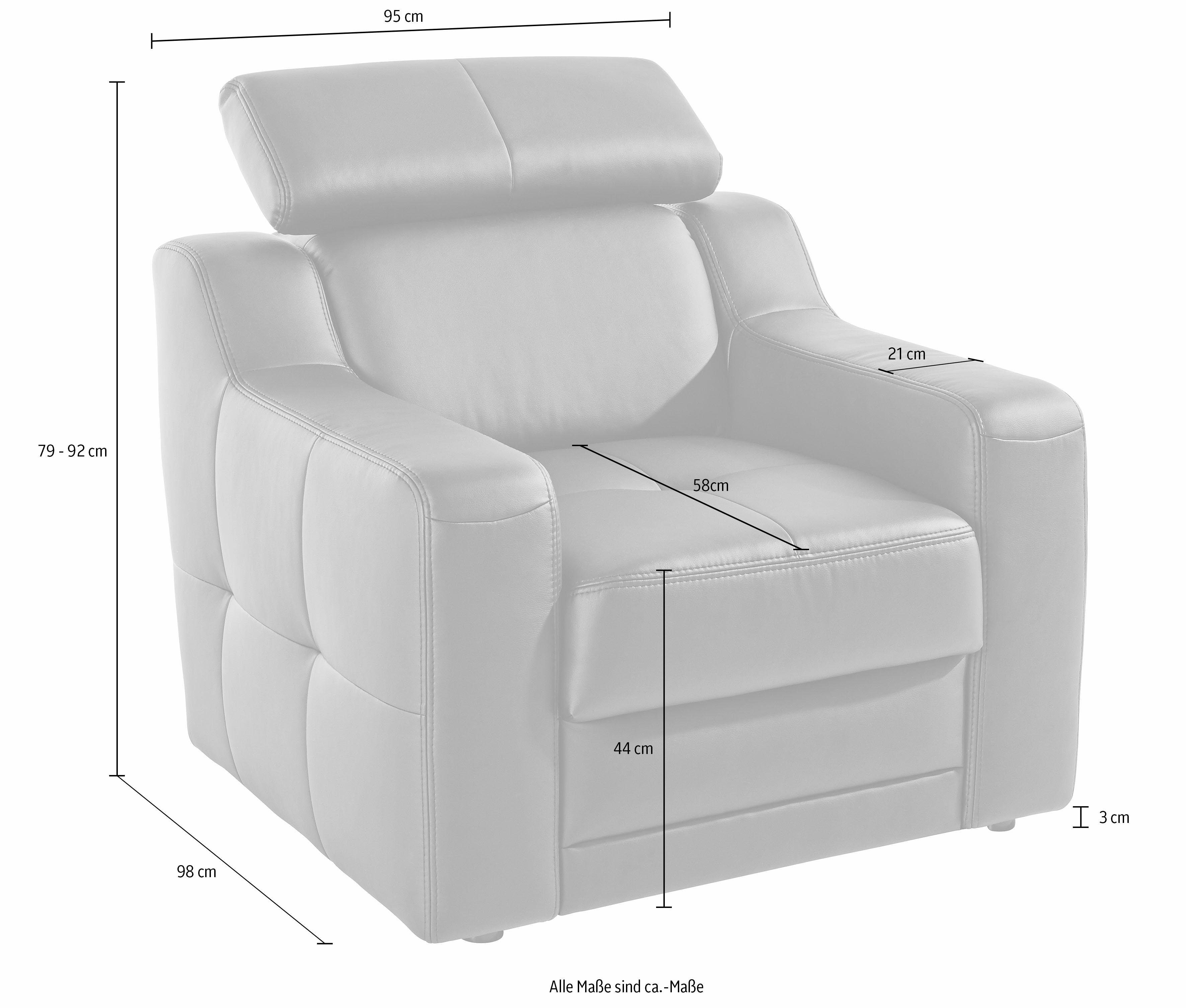 exxpo - sofa fashion Fauteuil Lotos, loungestoel met verstelbare hoofdsteun resp. rugleuning (set)