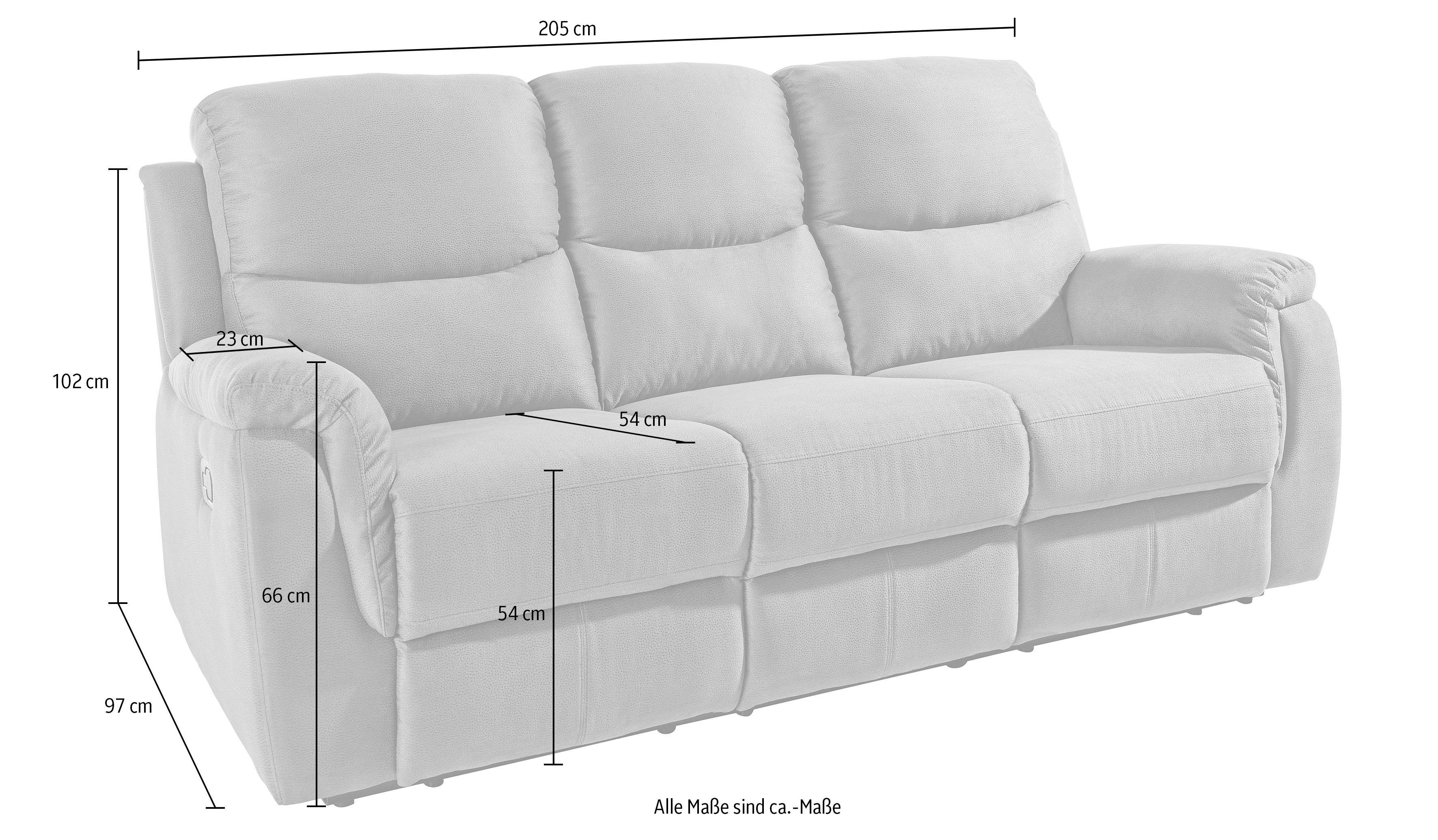 ATLANTIC home collection 3-zitsbank Diana met relaxfunctie en binnenvering, hoge belastbaarheid