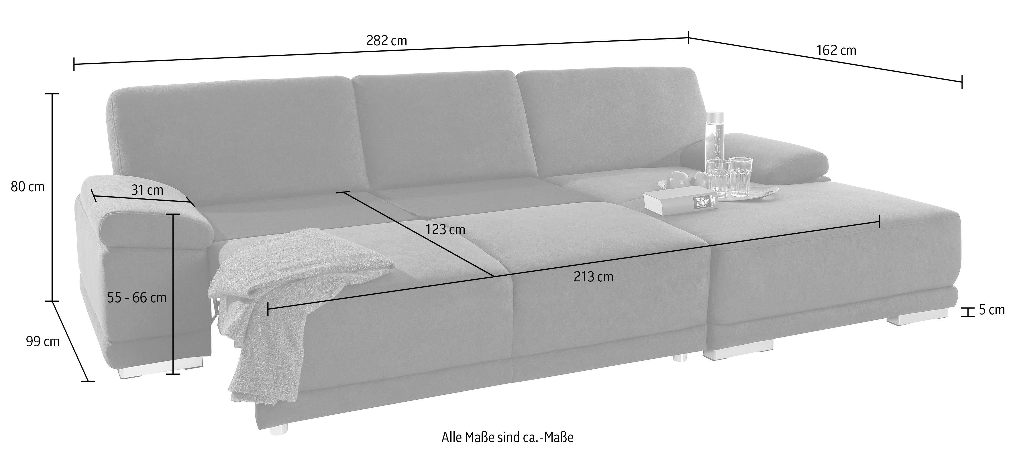 sit&more Hoekbank Coria L-vorm met xl-récamier, naar keuze met slaapfunctie