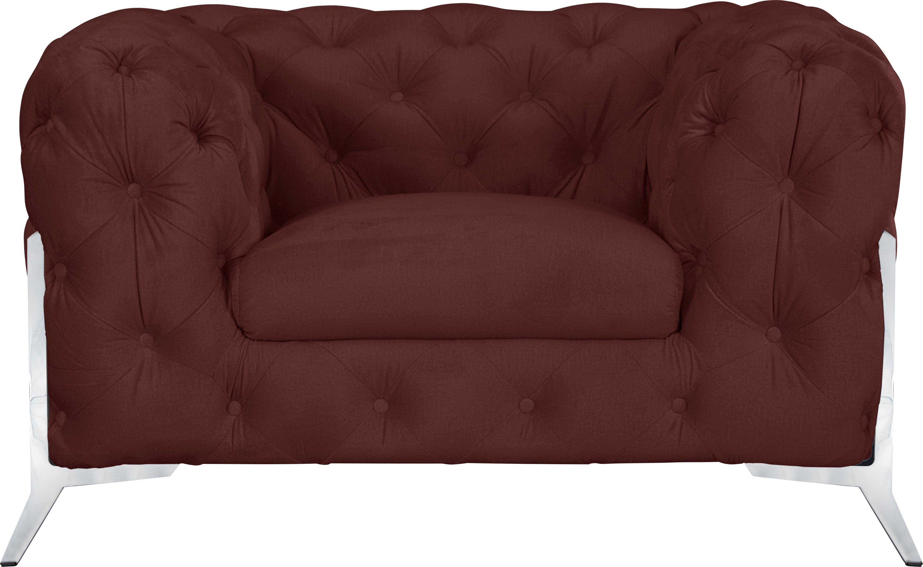 Leonique Chesterfield-fauteuil Amaury luxueuze capitonnage in een moderne look, naar keuze voeten in