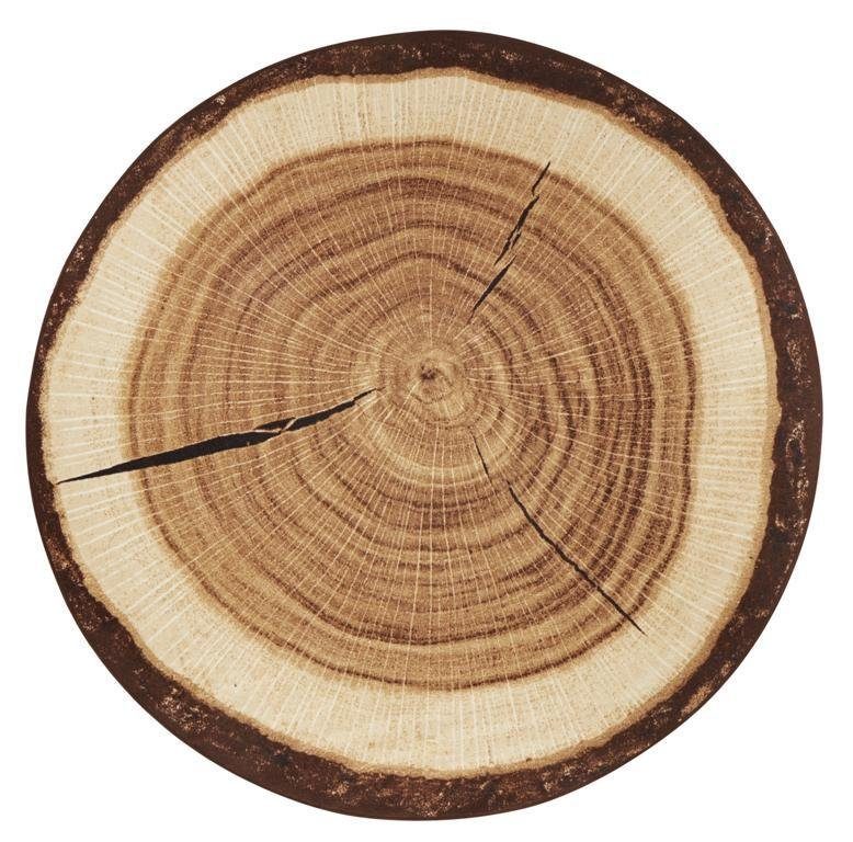 HANSE Home Vloerkleed Boomstam Hout look, ecru, antislip, woonkamer, slaapkamer, eetkamer