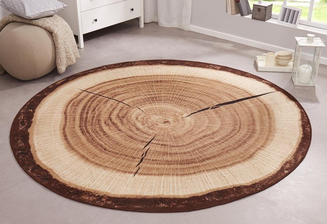 HANSE Home Vloerkleed Boomstam Hout look, ecru, antislip, woonkamer, slaapkamer, eetkamer
