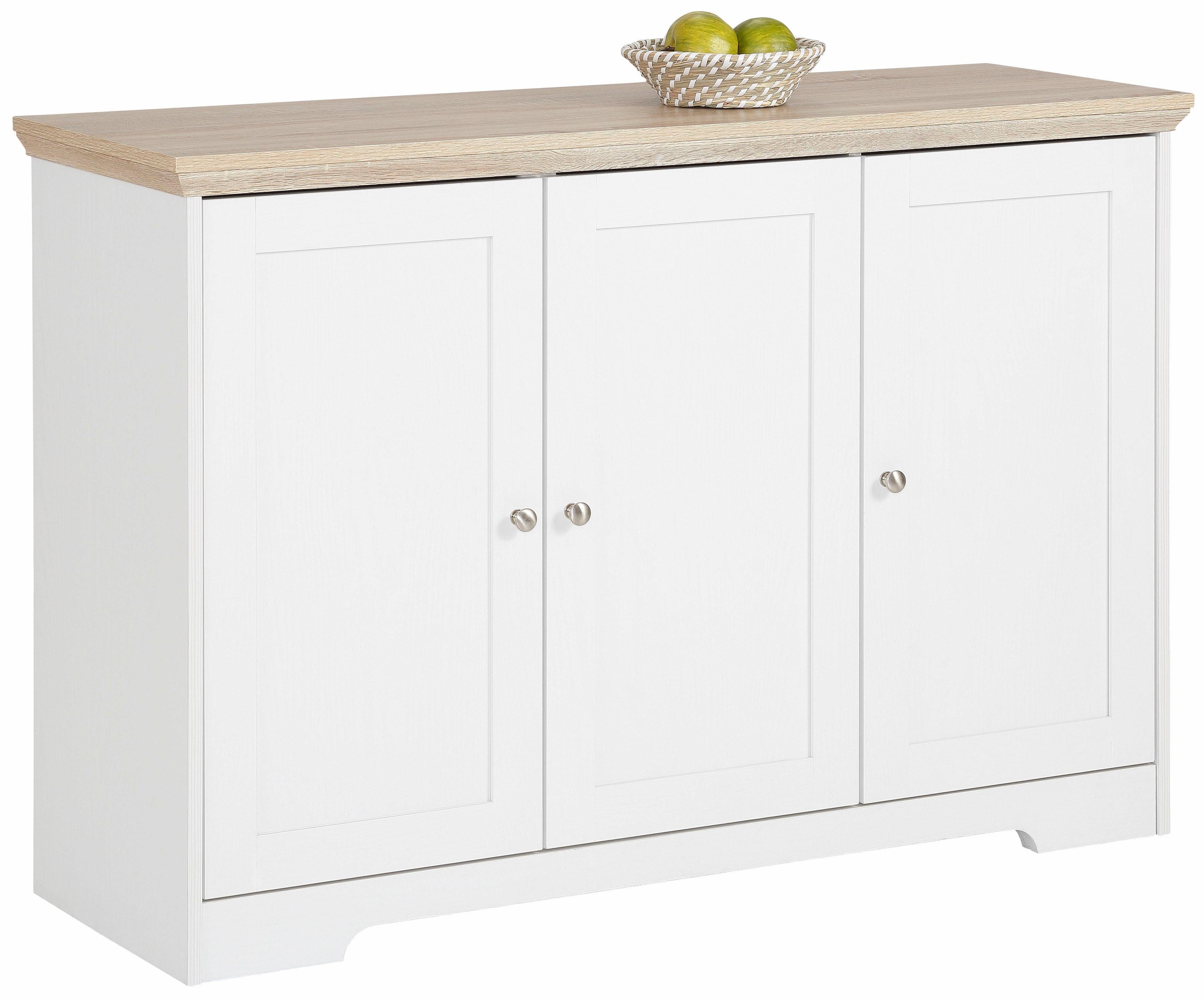 Home affaire Dressoir Nanna Commode, breedte 118 cm dressoirs maat 120x39x80 cm wit