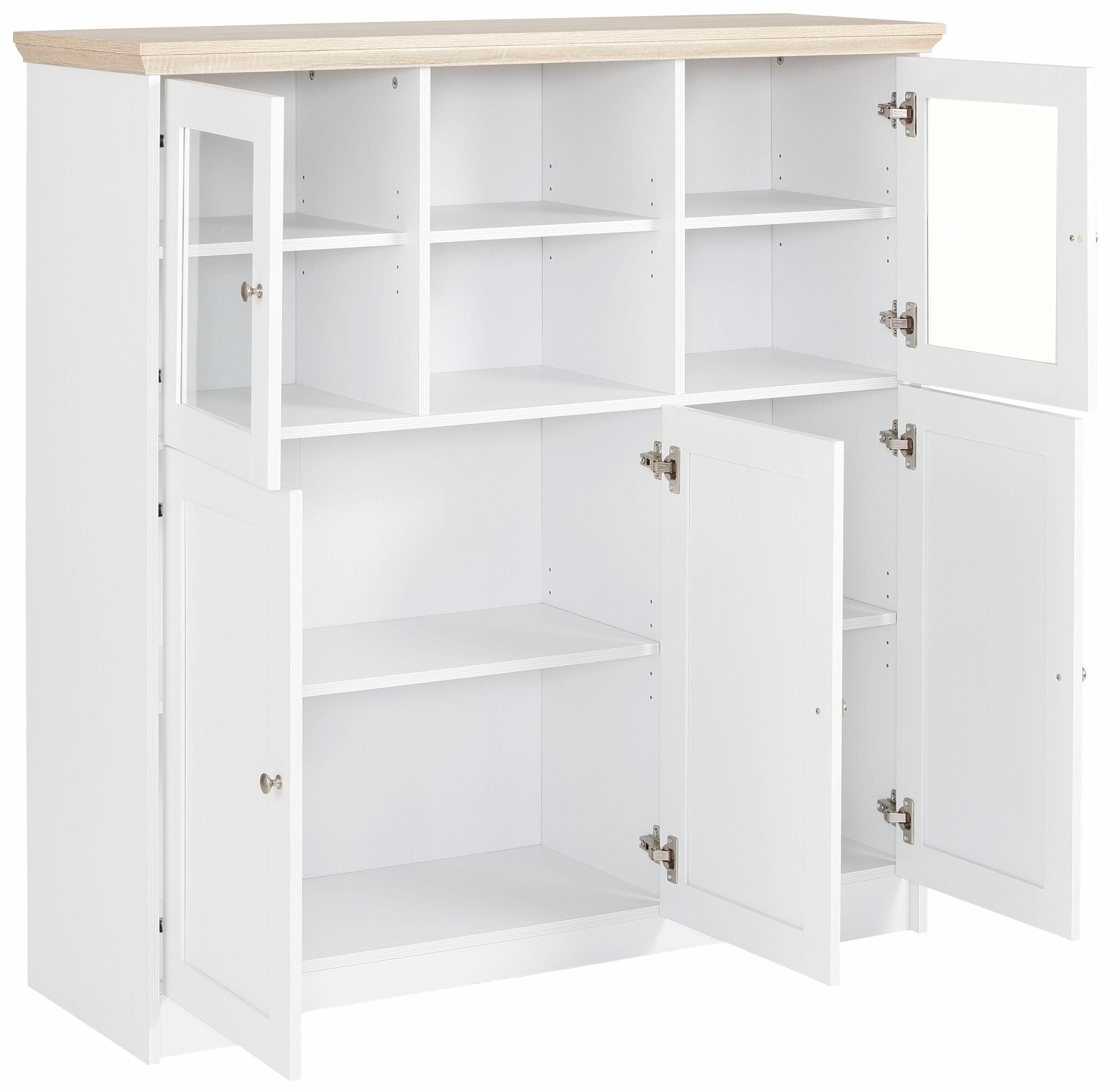 Home affaire Highboard Nanna Vitrine in eikenlook, breedte 118 cm