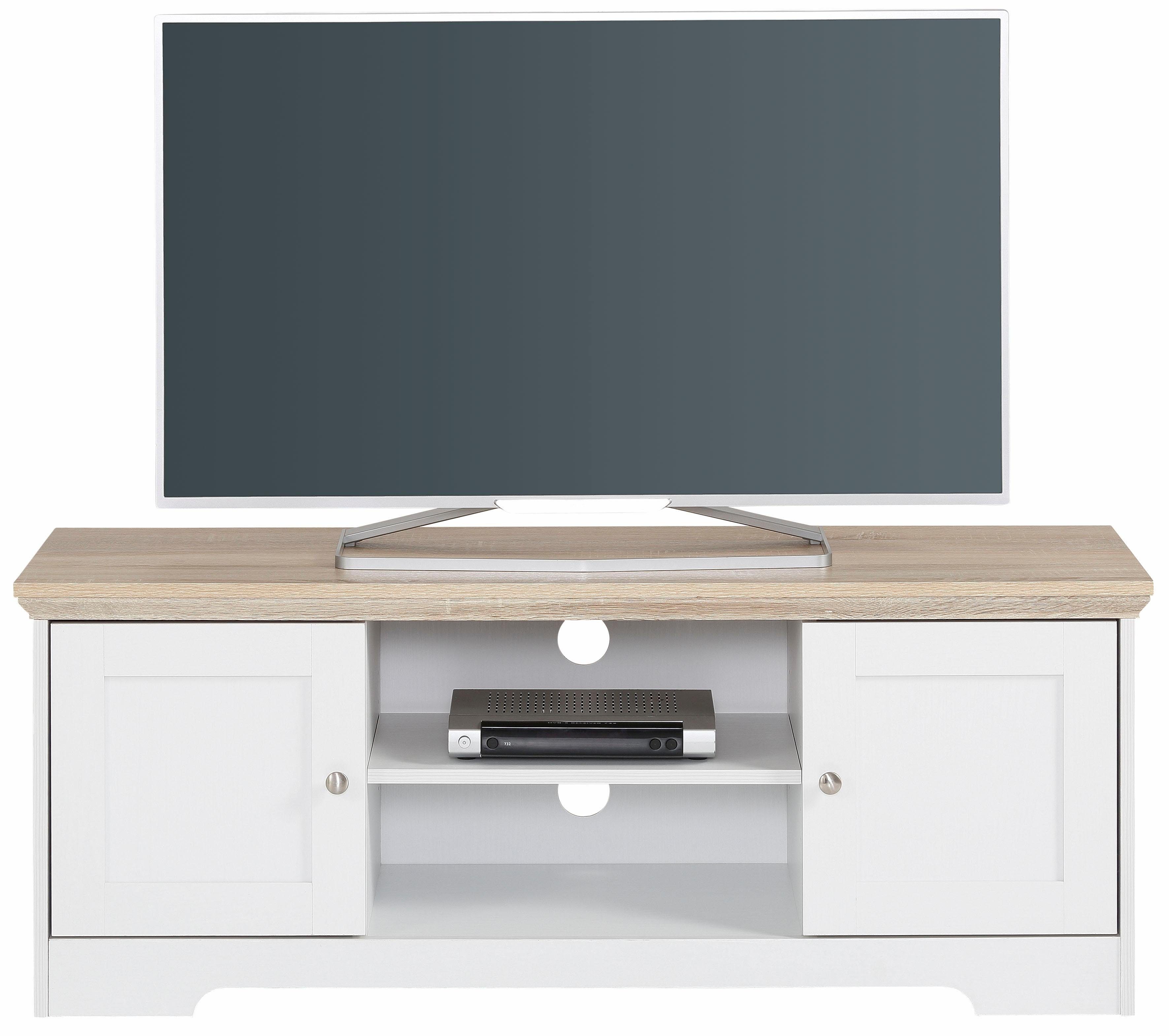 Home affaire Tv-meubel Nanna met een eiken-look oppervlak, in twee verschillende breedten lowboards maat 118 cm x 46 cm x 39 cm wit