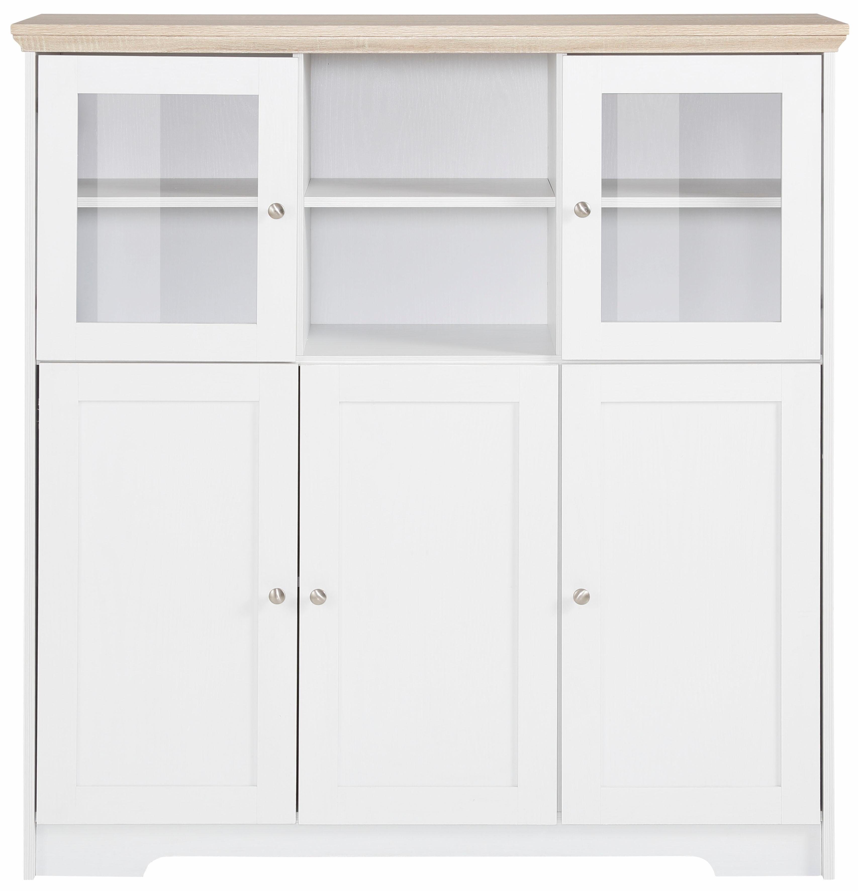 Home affaire Highboard Nanna Vitrine in eikenlook, breedte 118 cm