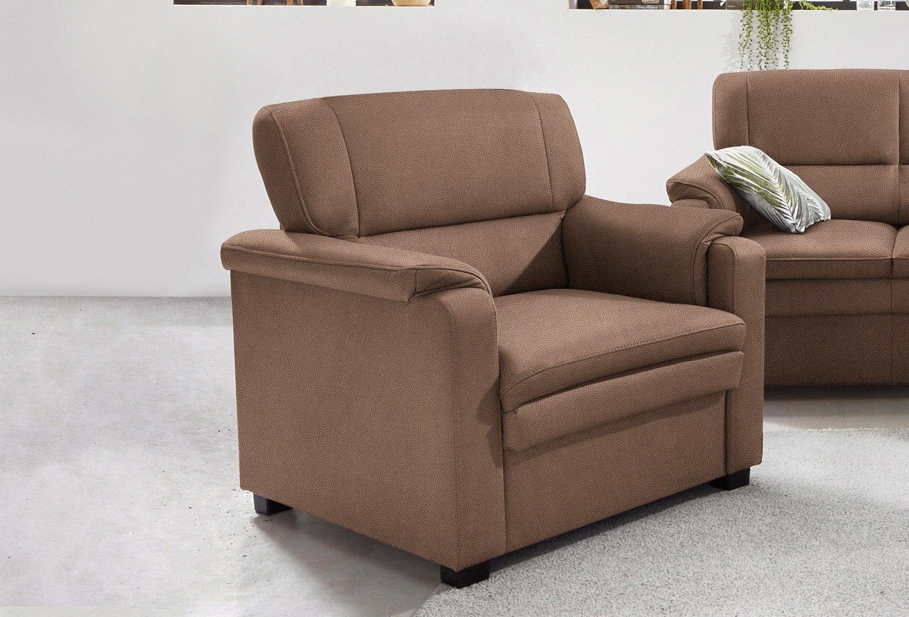 sit&more Fauteuil Pisa met binnenvering fauteuils maat Luxe-microvezel bruin
